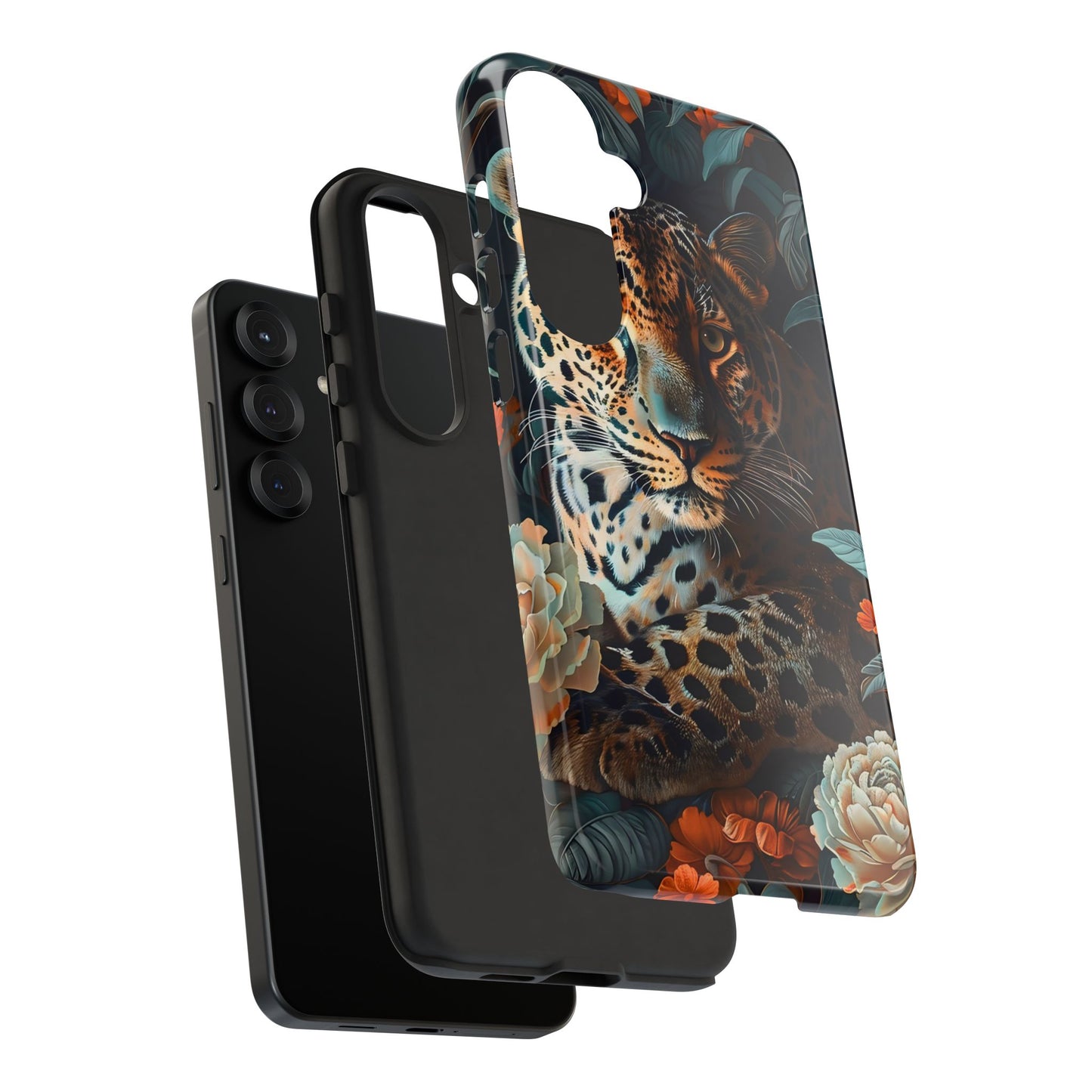 Wildlife Phone Case with Leopard Design | Tough Cases, Animal Prints, Floral Phone Cover, Gift for Nature Lovers, Unique Phone Accessories