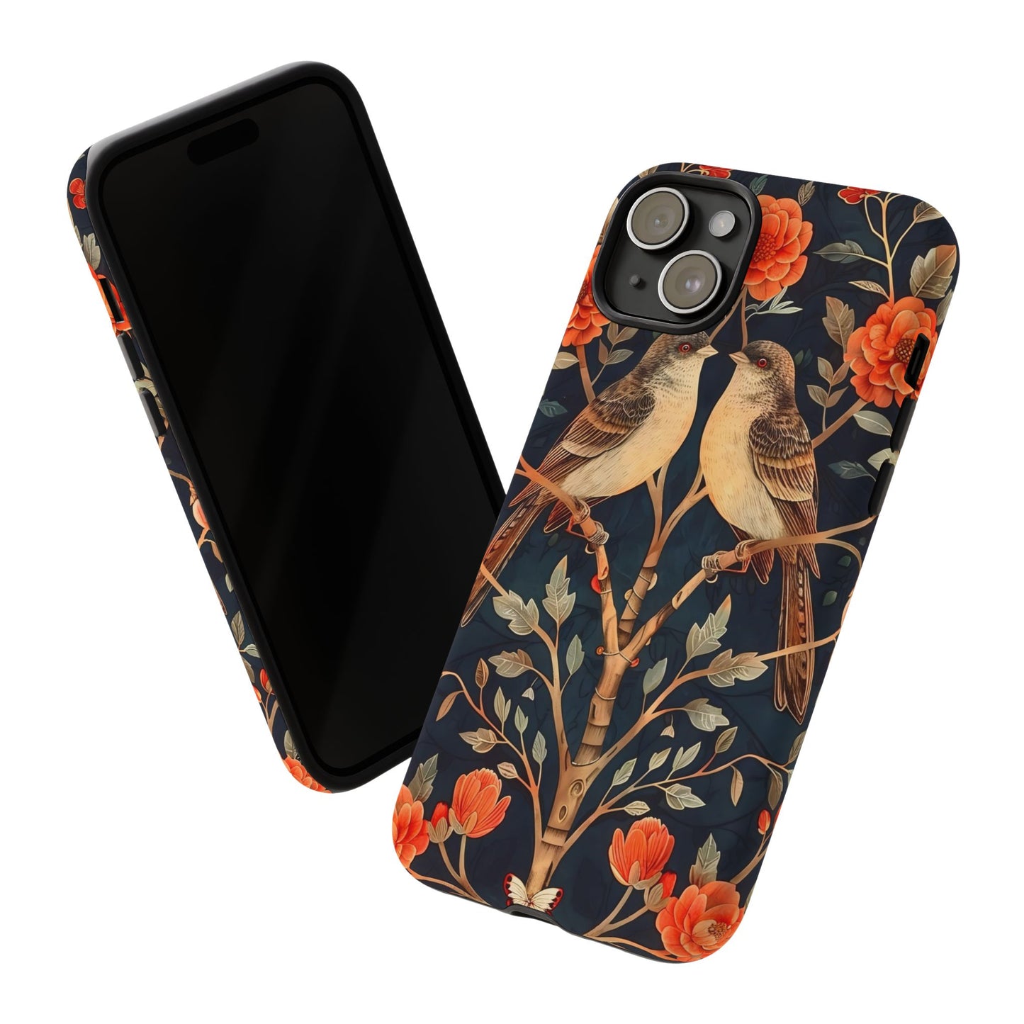 Floral Phone Case – Tough Cases with Bird Design, Unique Gift for Nature Lovers, Stylish Tech Accessory, Phone Cover, Artistic Case