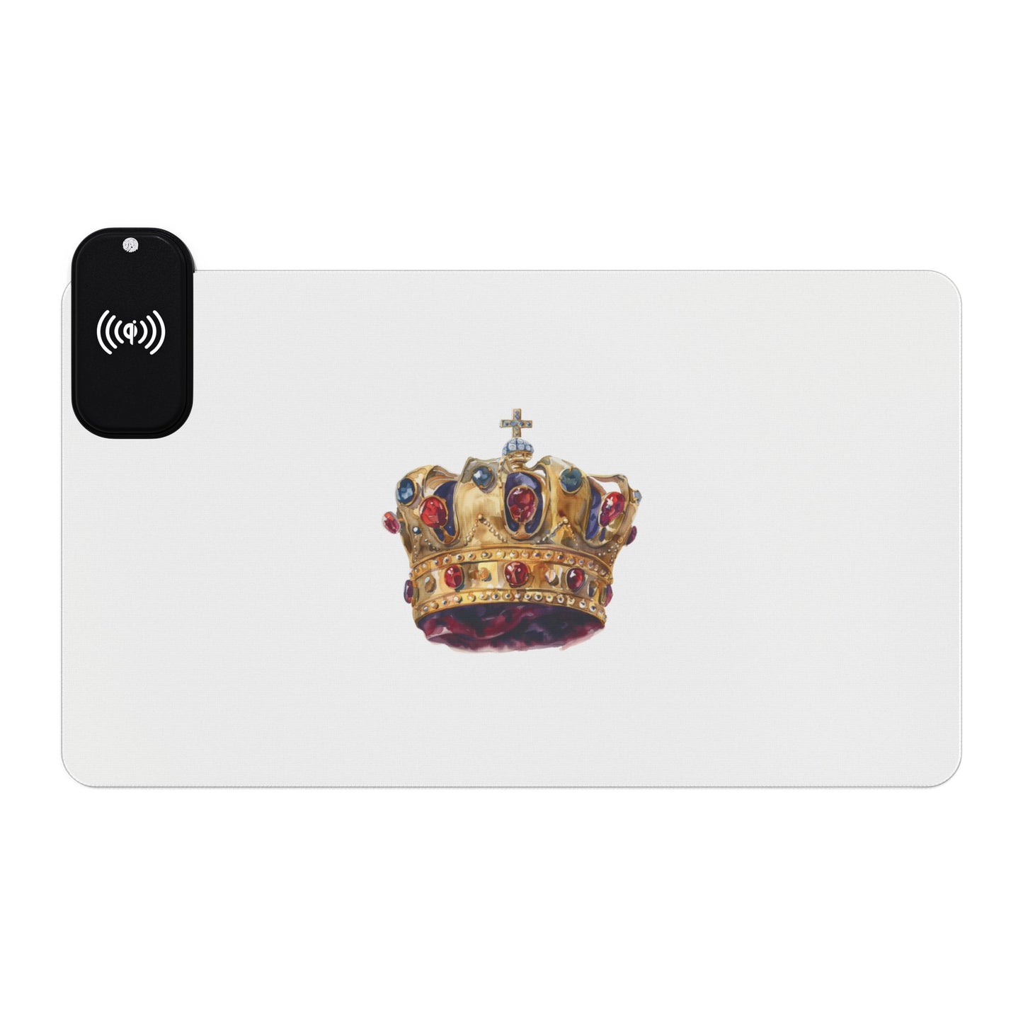 Golden Royal Crown – Monarch’s Glory - Wireless Charging LED Gaming Mouse Pad with Crown Design, Gamer Gift, Desk Accessory, Workflow Improvement, Unique Gaming Decor