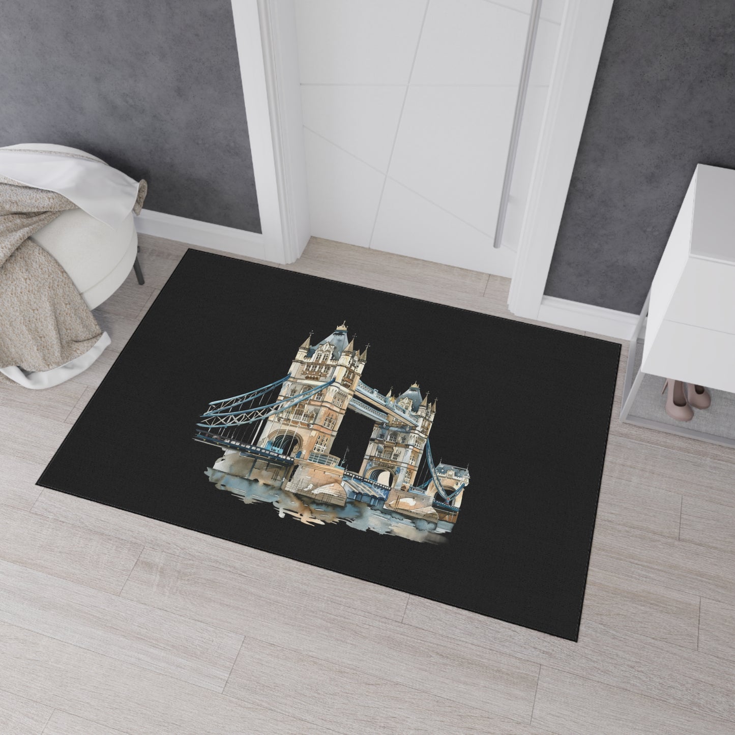 Stylish Heavy Duty Floor Mat - London Bridge Design, Home Decor, Kitchen Mat, Entryway Rug, Unique Gift for Housewarming