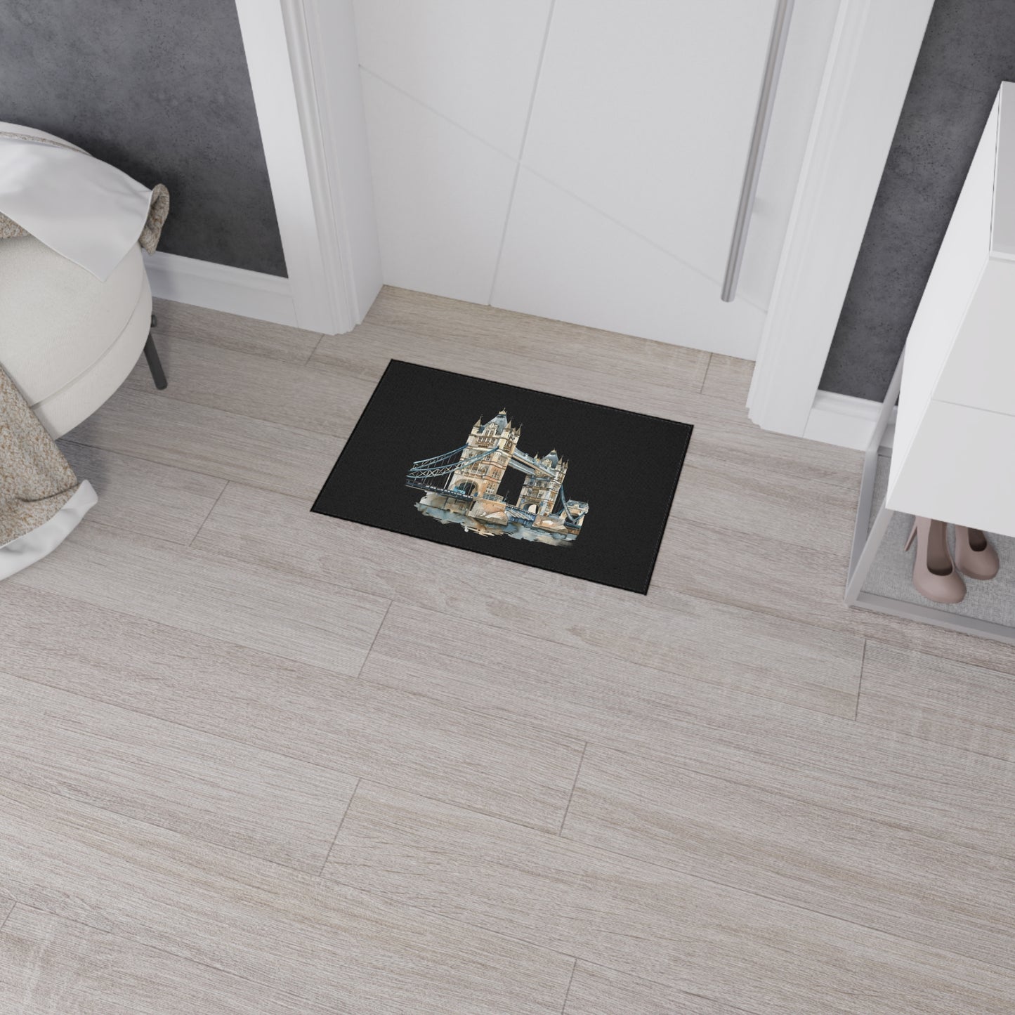Stylish Heavy Duty Floor Mat - London Bridge Design, Home Decor, Kitchen Mat, Entryway Rug, Unique Gift for Housewarming