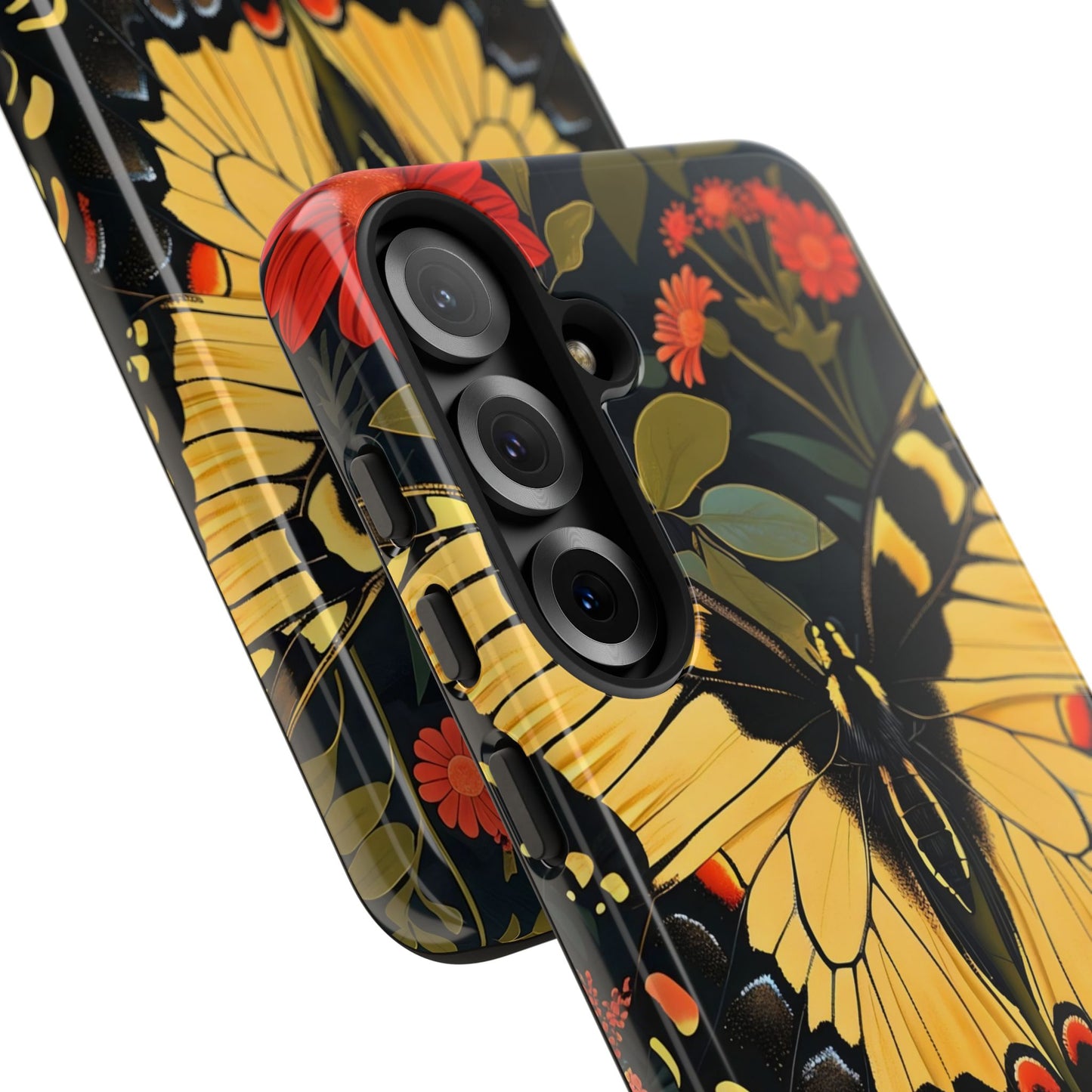 Butterfly Floral Phone Case, Tough Cases with Vibrant Design, Protective Cover for Nature Lovers, Gift for Her