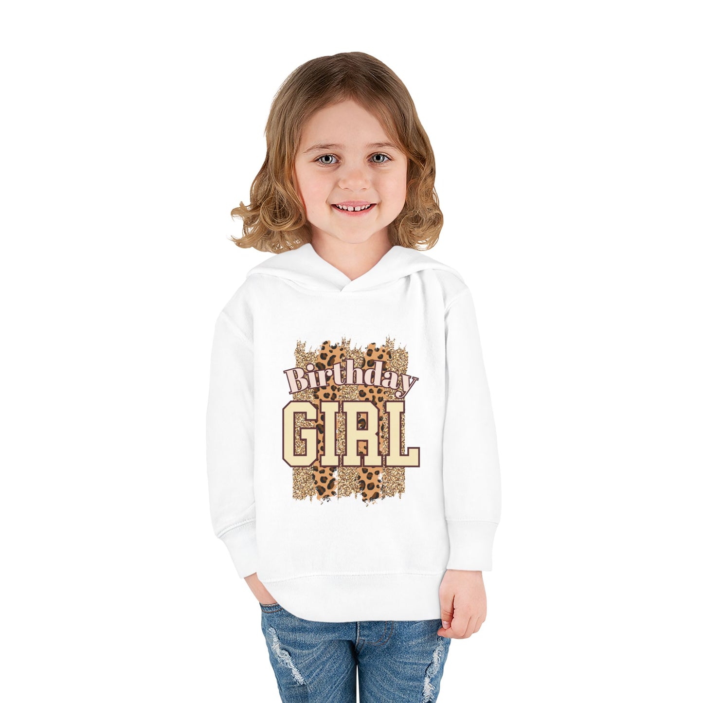 Birthday Girl Toddler Fleece Hoodie - Cute Animal Print Design