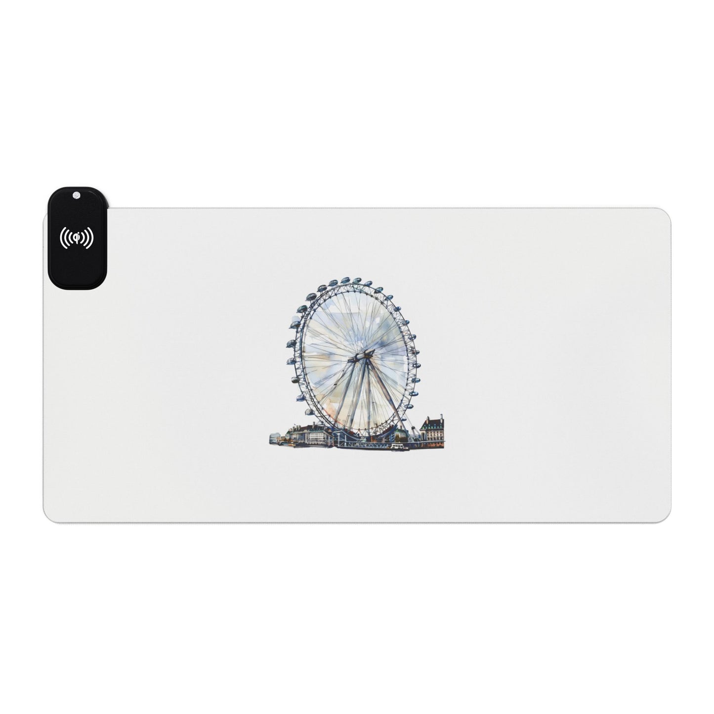 London Eye Ferris Wheel - LED Wireless Charging Gaming Mouse Pad, Illuminated Desk Accessory for Gamers, Perfect Gift for Tech Lovers, Decorative Gaming Setup