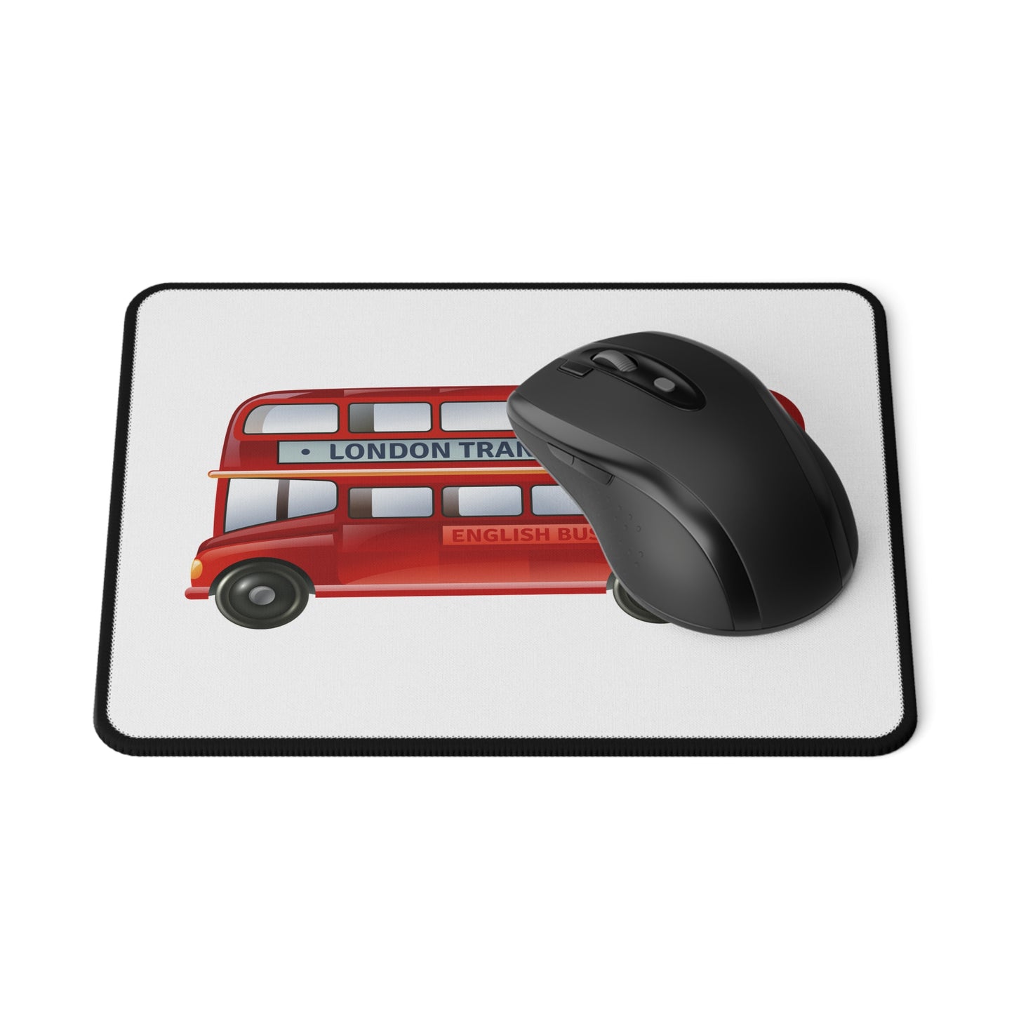 Red London Bus Non-Slip Gaming Mouse Pad, Office Decor, Gaming Accessory, Unique Gift, Holiday Present