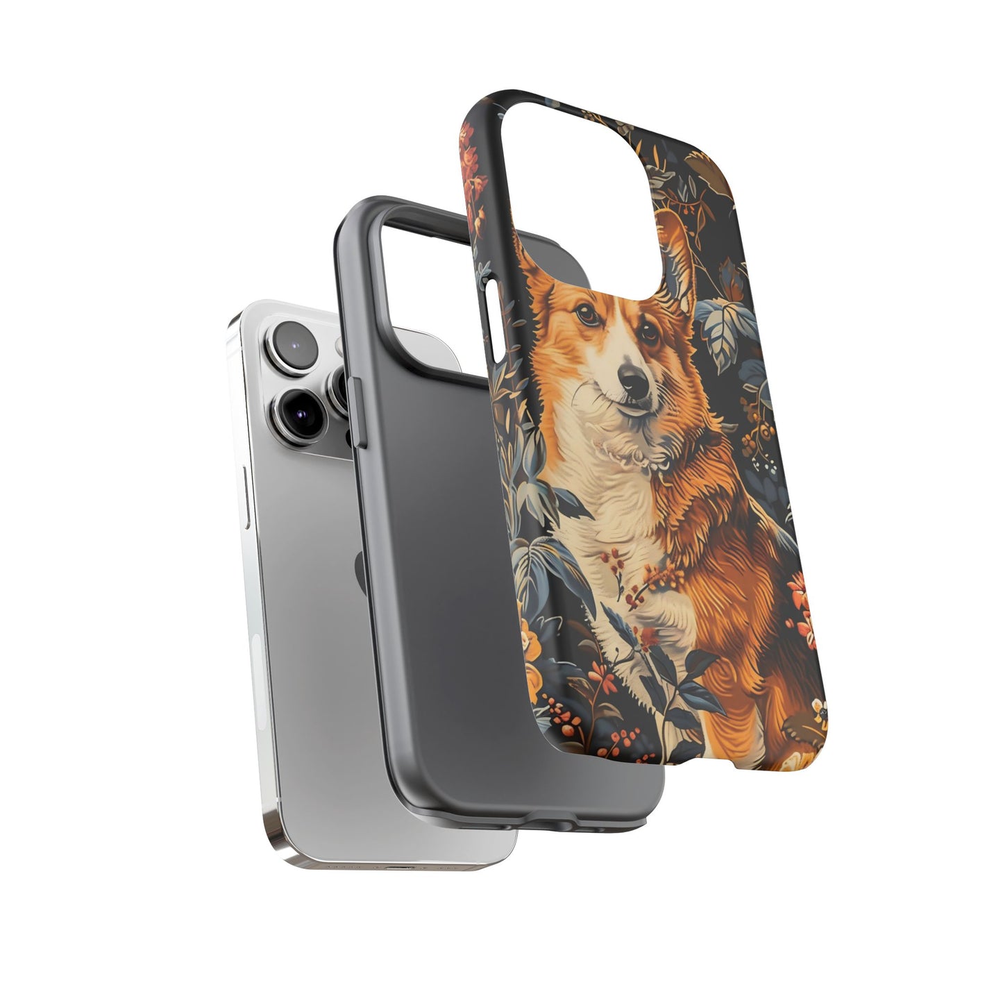Corgi Floral Phone Case - Tough Cases for Dog Lovers, Cute Pet Accessories, Gift for Dog Owners, Floral Design, Personalized Tech Cover