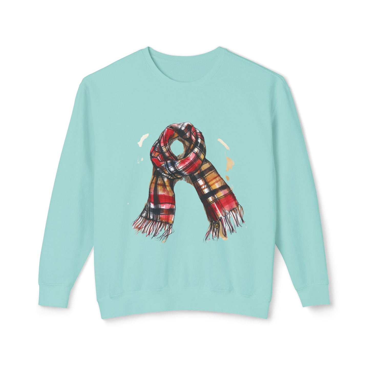 Unisex Lightweight Crewneck Sweatshirt Elegant - Classic British Plaid Scarf