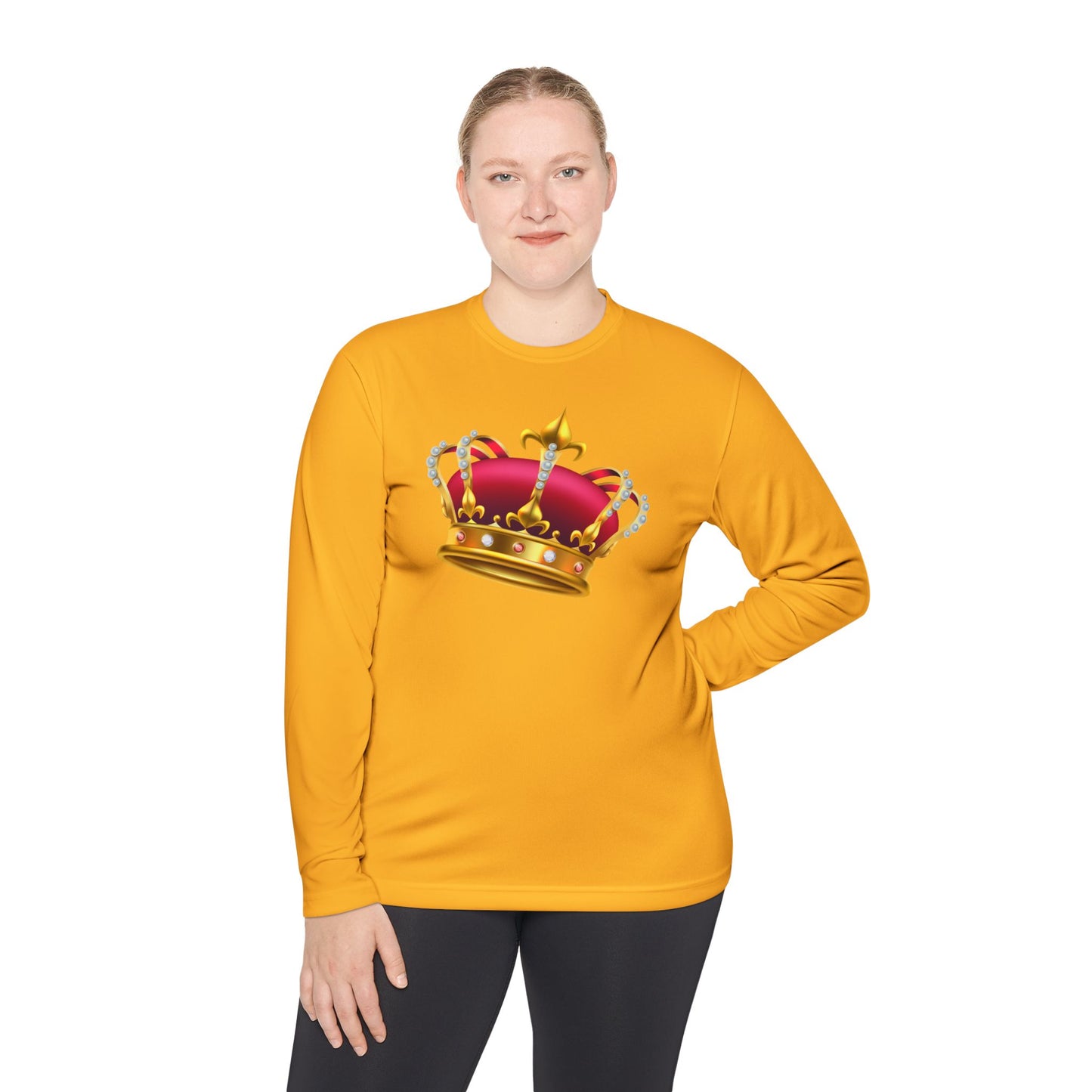 Unisex Lightweight Long Sleeve Tee - British Royal Crown Design