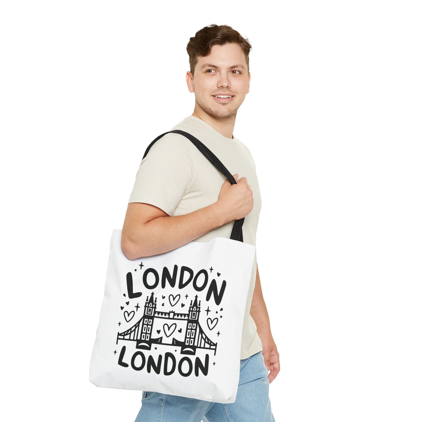 London Love Tote Bag – Stylish City Bag, Travel Accessory, Gift Idea, Eco-Friendly Shopper, Unique London Design