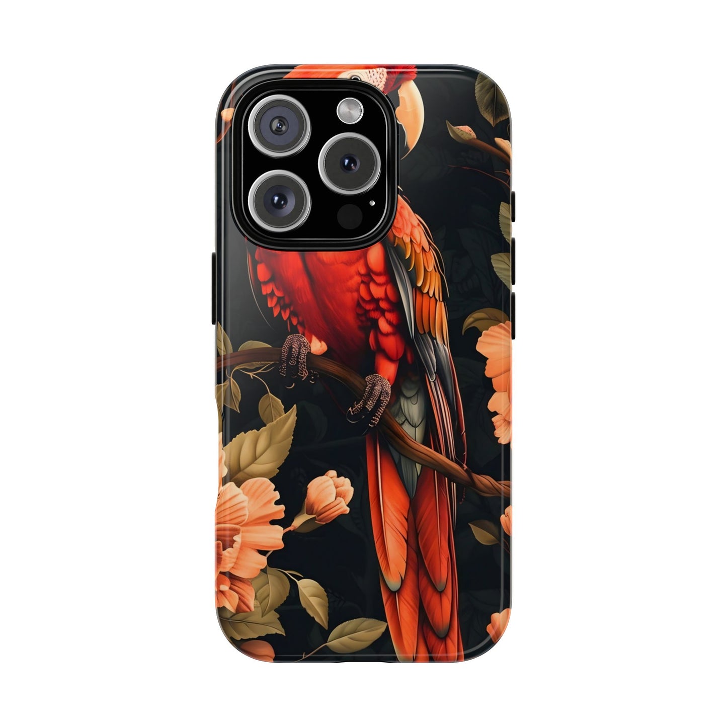 Vibrant Tropical Phone Case with Parrot Design, Bird Lovers Gift, Floral Phone Cover, Nature Inspired Accessories, Tough Cases