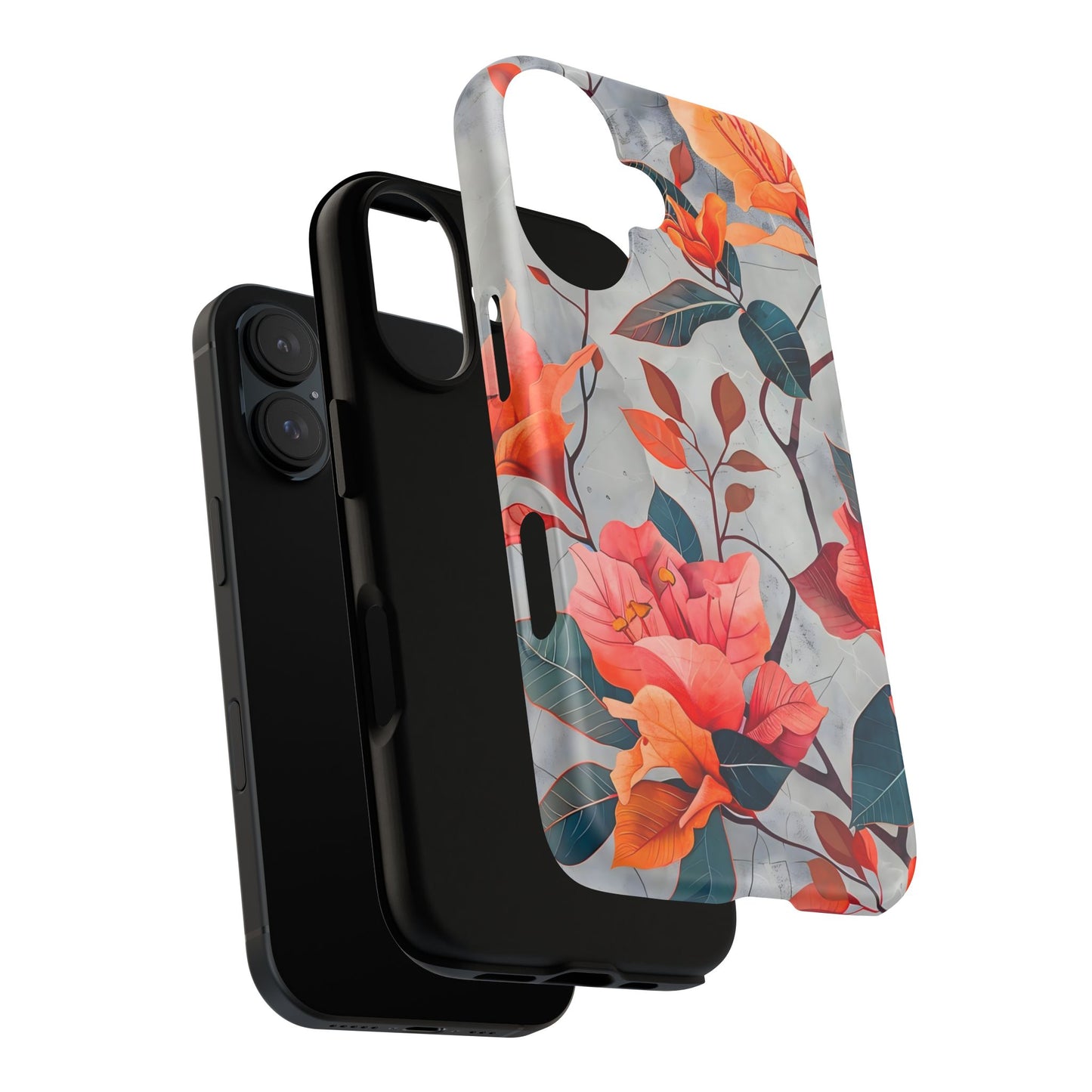 Floral Phone Case, Tough Cases, Flower Power, Gift for Her, Decorative Phone Cover, Trendy Accessories, Everyday Style