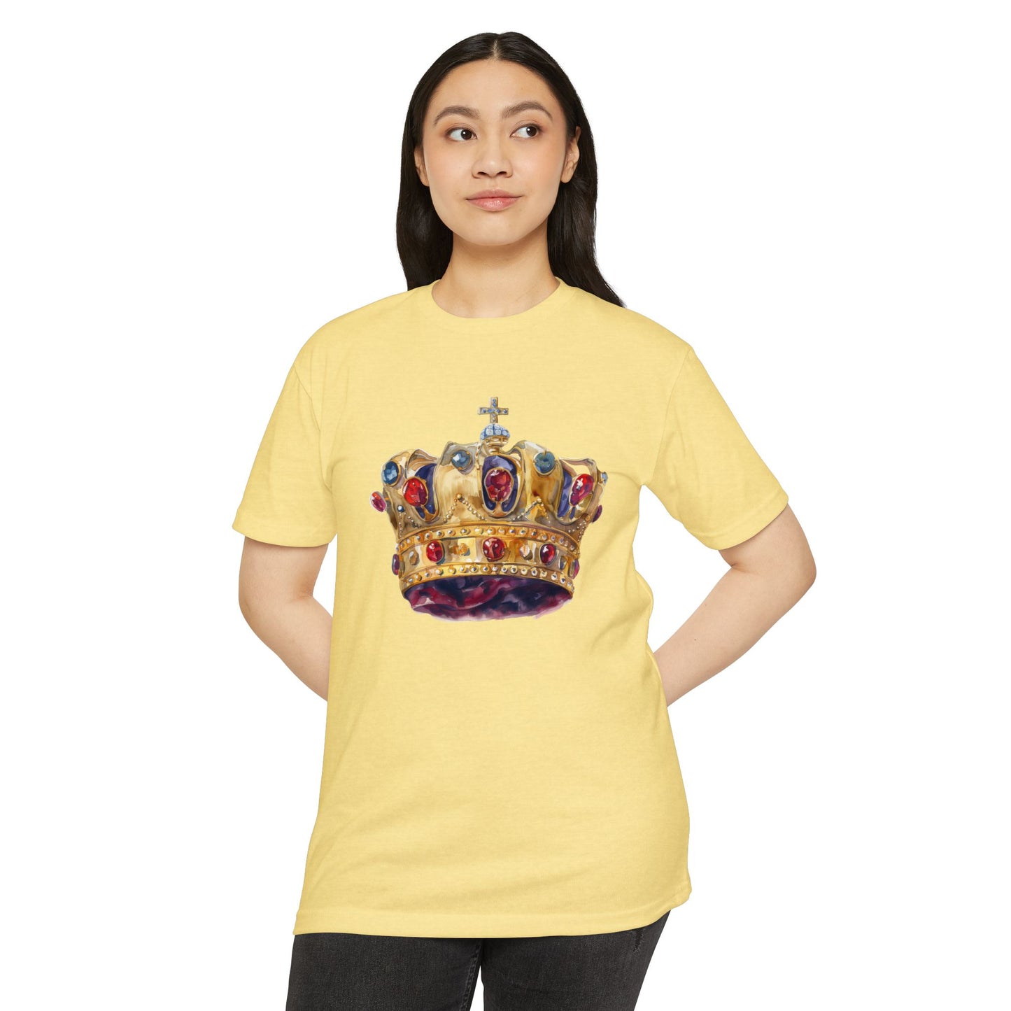 Unisex CVC Jersey T-shirt - British Royal Crown Design - Iconic Symbol of Monarchy