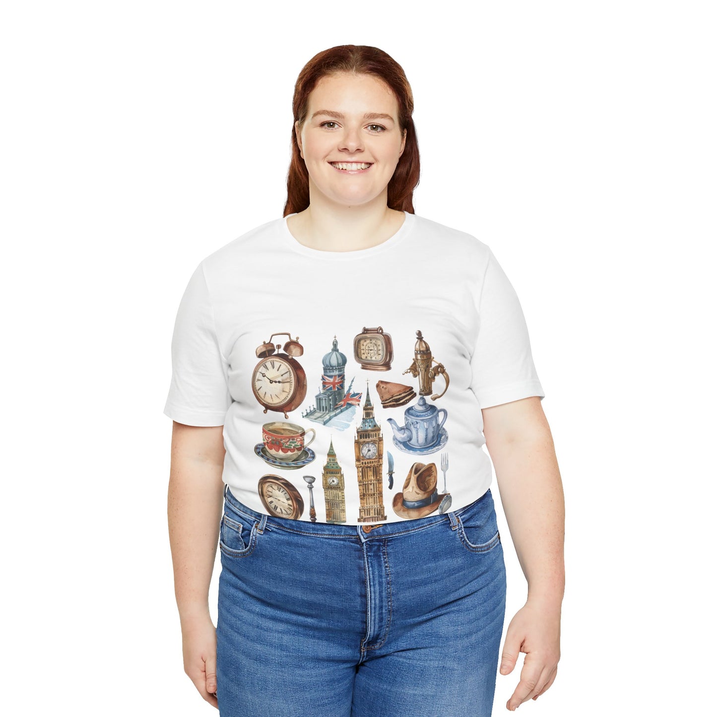 Unisex Jersey Short Sleeve Tee - Echoes of England - Iconic Vintage Illustrations
