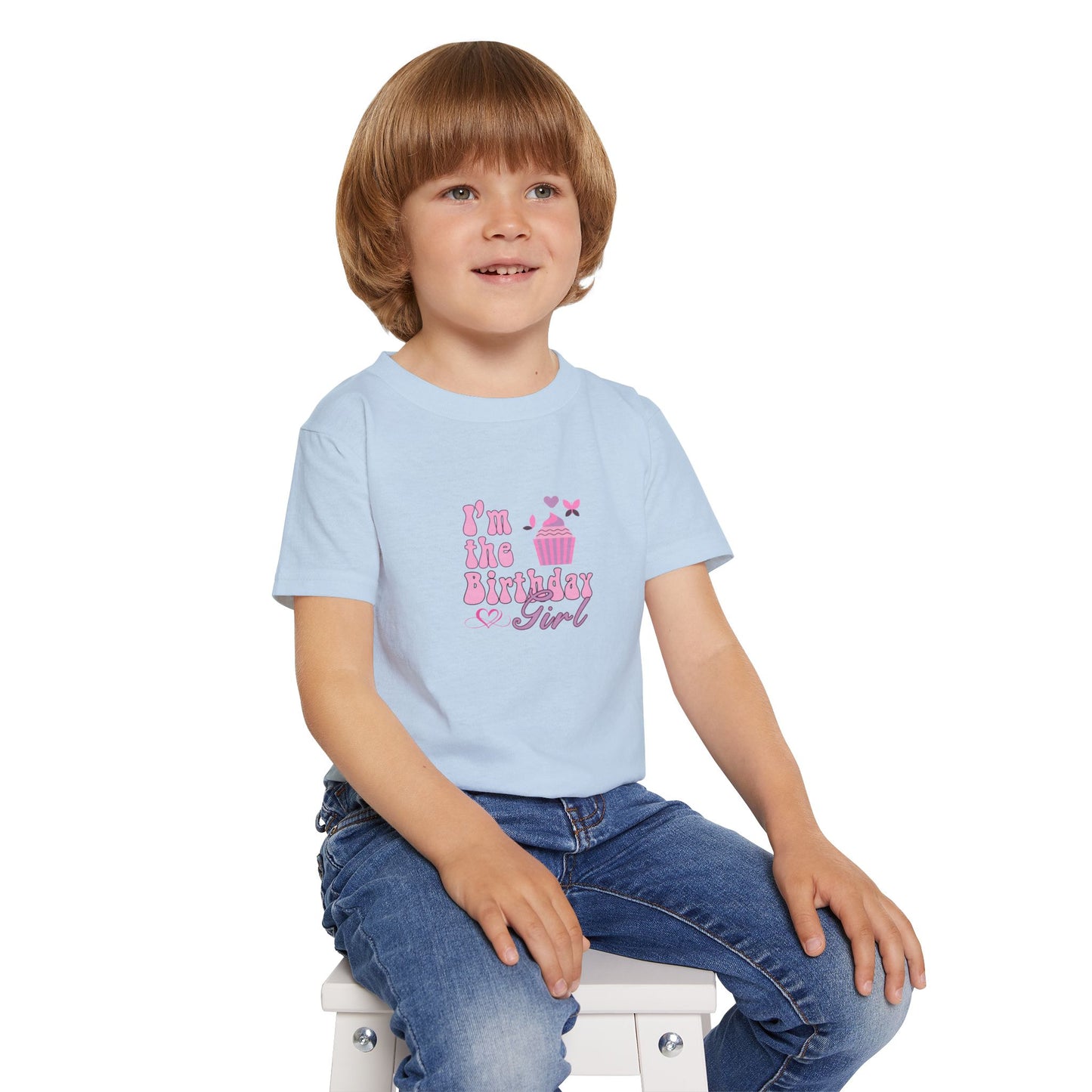 Toddler T-Shirt - Wild Birthday Girl Sublimation Leopard Theme - Cute Cupcake Design for Celebrations