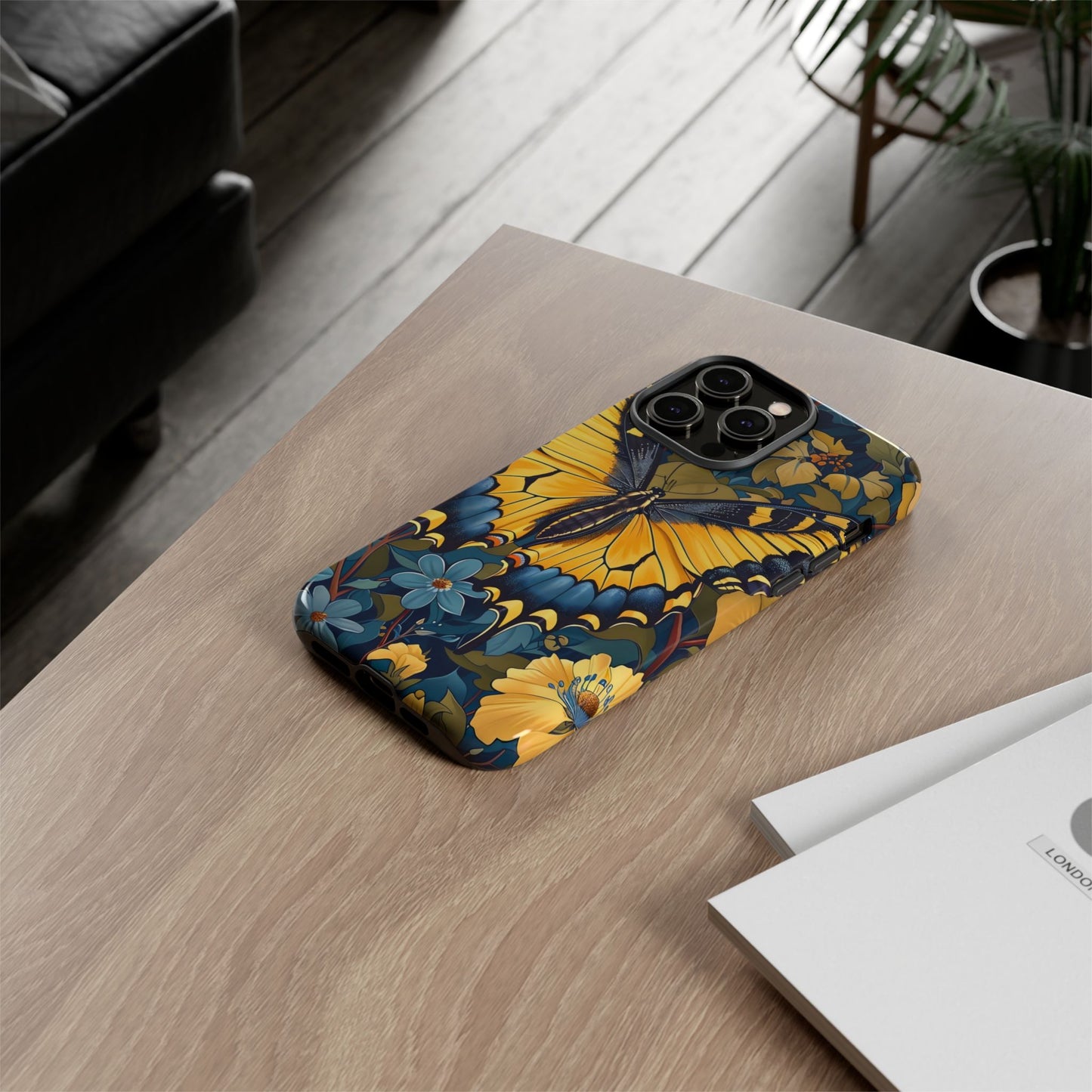 Colorful Butterfly Phone Case, Floral Design, Tough Cases, Protective Cover, Gifts for Nature Lovers, Birthday Present