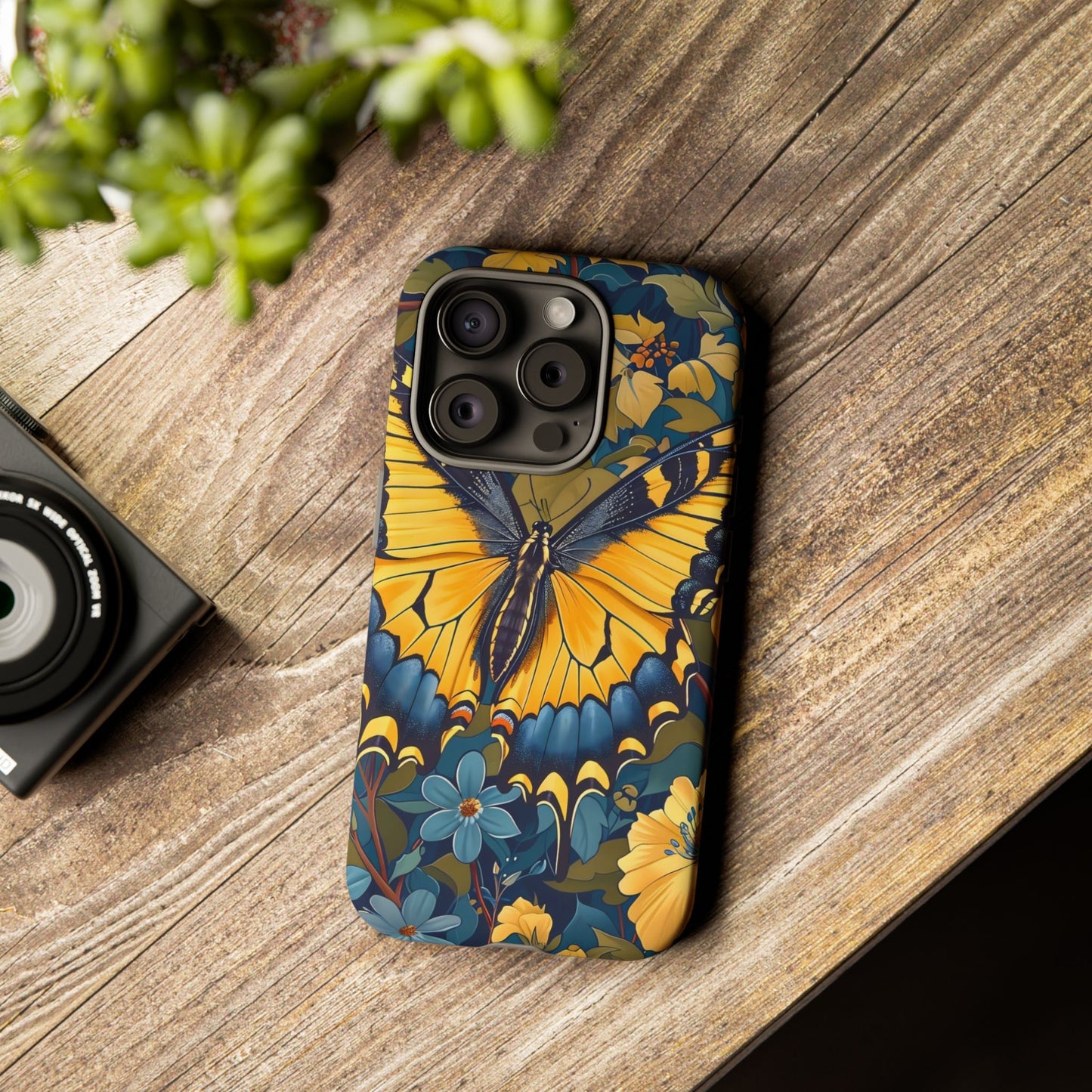 Colorful Butterfly Phone Case, Floral Design, Tough Cases, Protective Cover, Gifts for Nature Lovers, Birthday Present