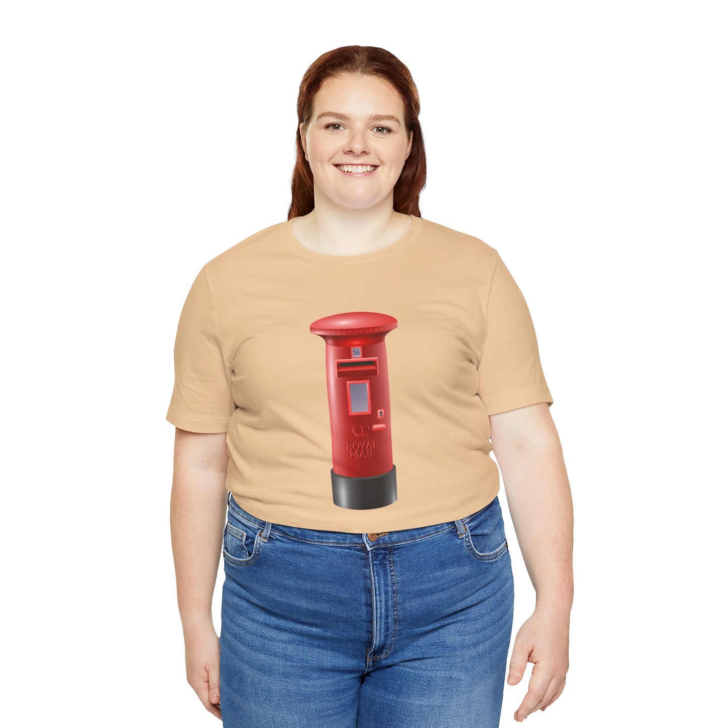 Unisex Jersey Short Sleeve Tee - Classic UK Royal Mailbox Design - British Postbox Icon