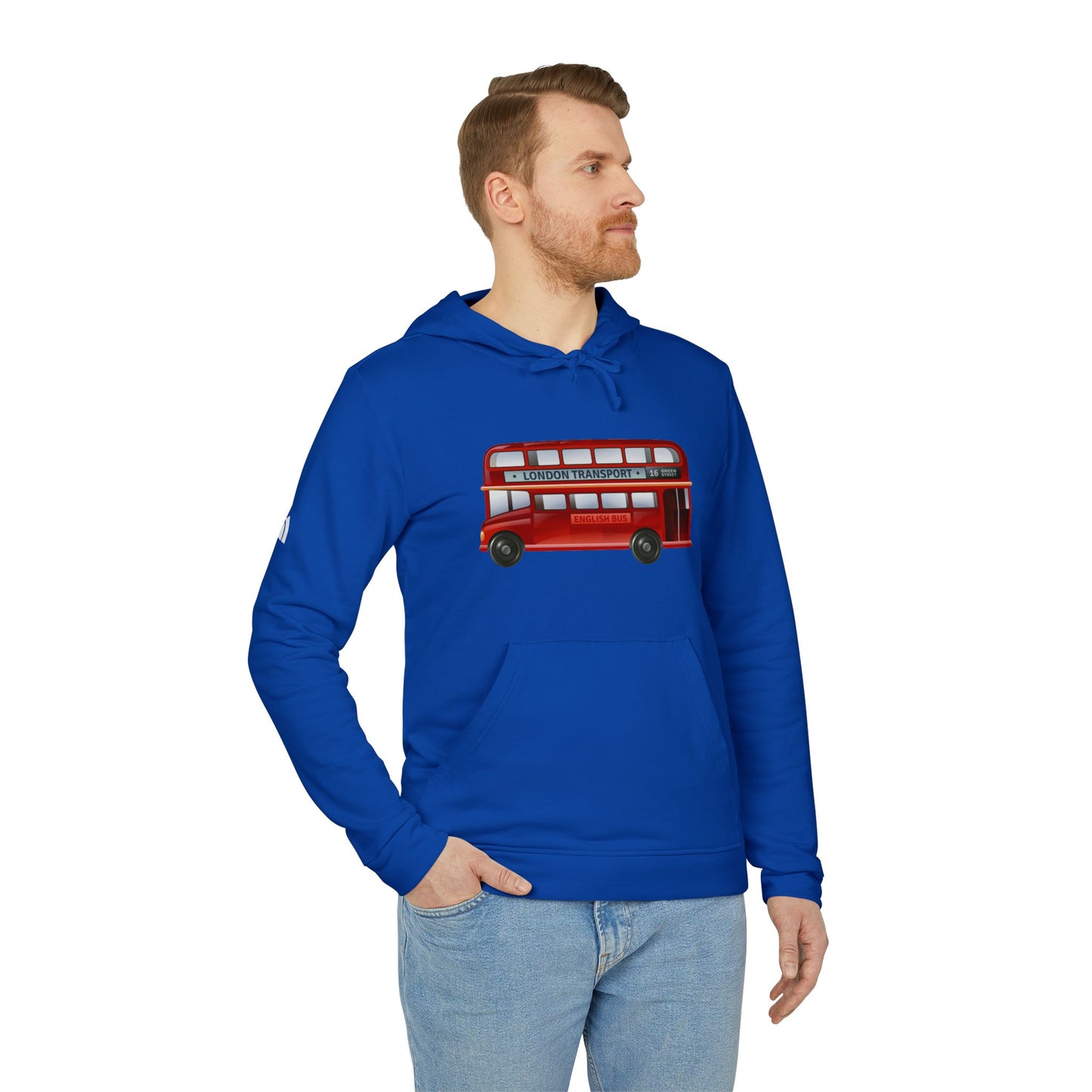 adidas Unisex Fleece Hoodie - Rolling London - The Iconic Double-Decker