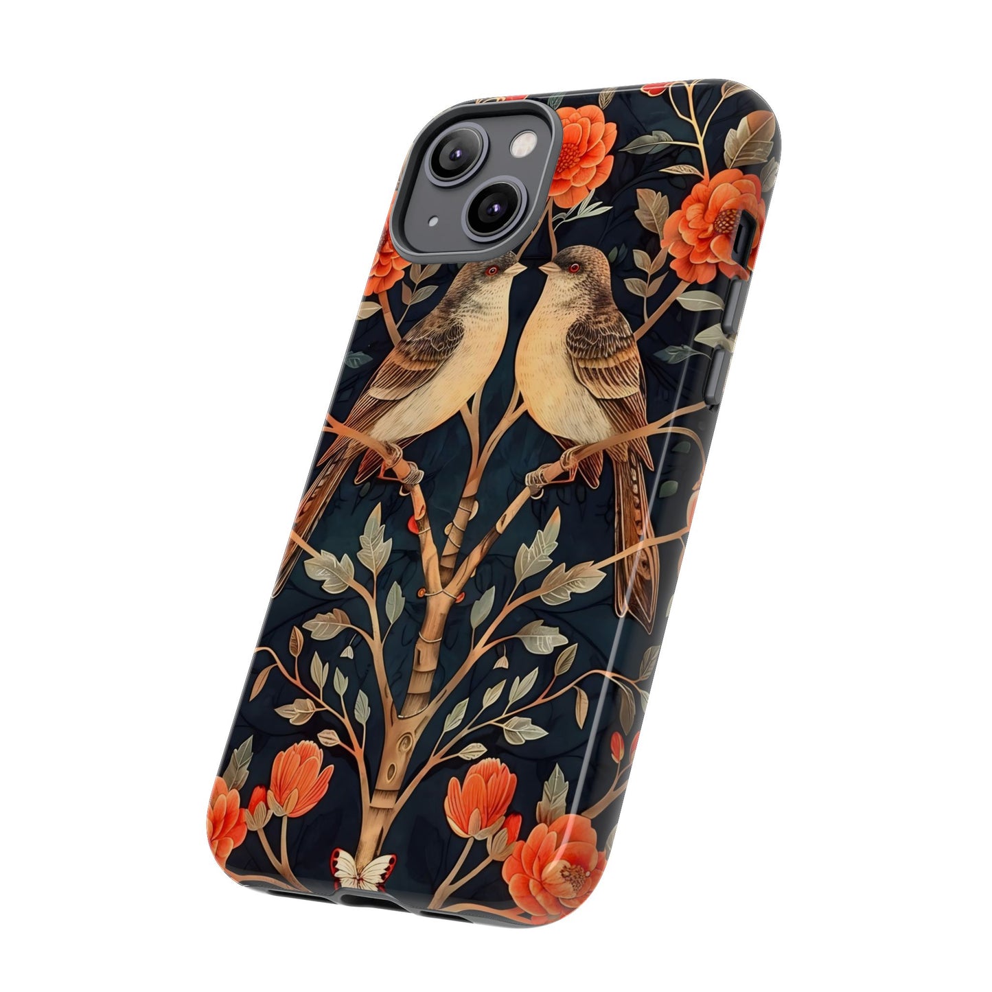 Floral Phone Case – Tough Cases with Bird Design, Unique Gift for Nature Lovers, Stylish Tech Accessory, Phone Cover, Artistic Case
