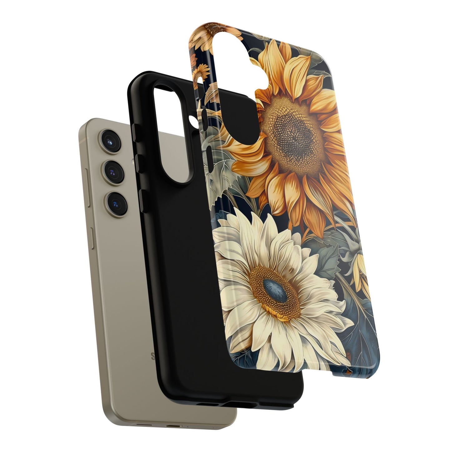 Sunflower Phone Case, Floral Tough Phone Cover, Gift for Nature Lovers, Phone Accessories, Sunflower Gifts