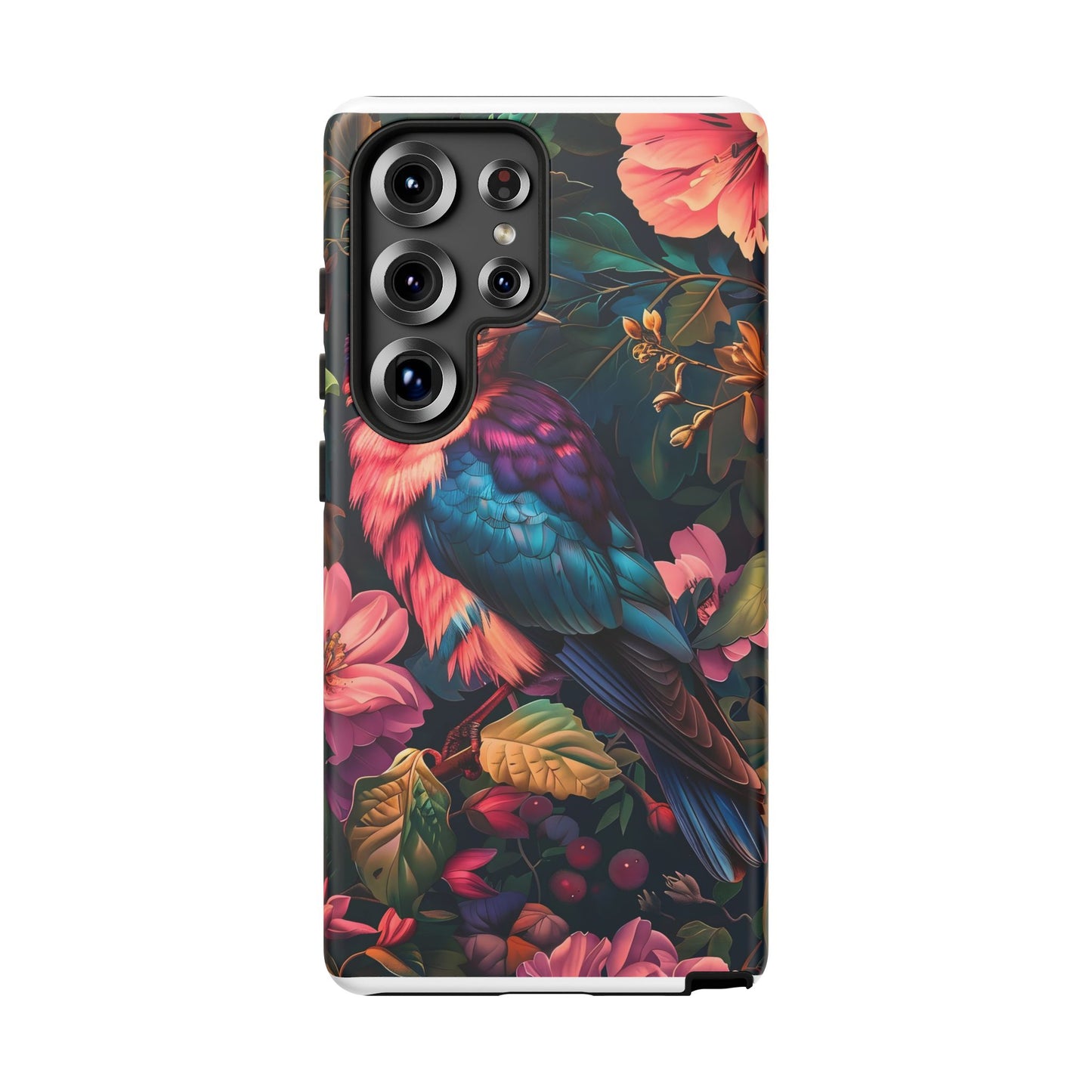 Tough Cases: Vibrant Tropical Bird Phone Case, Floral Smartphone Cover, Nature Lover Gift, Boho Phone Accessory, Cute Bird Case