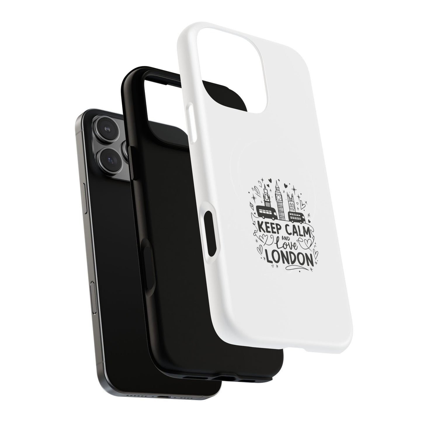 London Love Tough Magnetic Phone Case, Keep Calm Case, Personalized Gift for Travelers, Phone Accessory, Unique Phone Cover