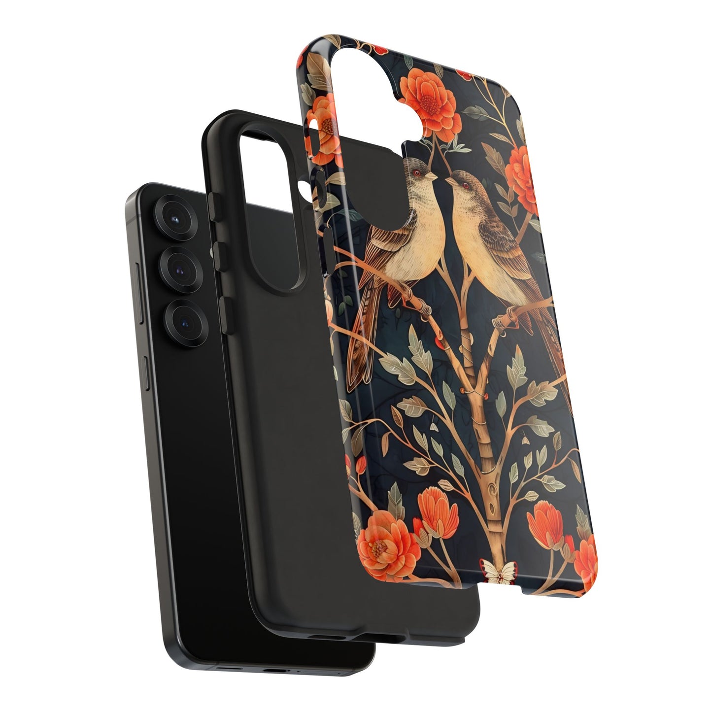 Floral Phone Case – Tough Cases with Bird Design, Unique Gift for Nature Lovers, Stylish Tech Accessory, Phone Cover, Artistic Case