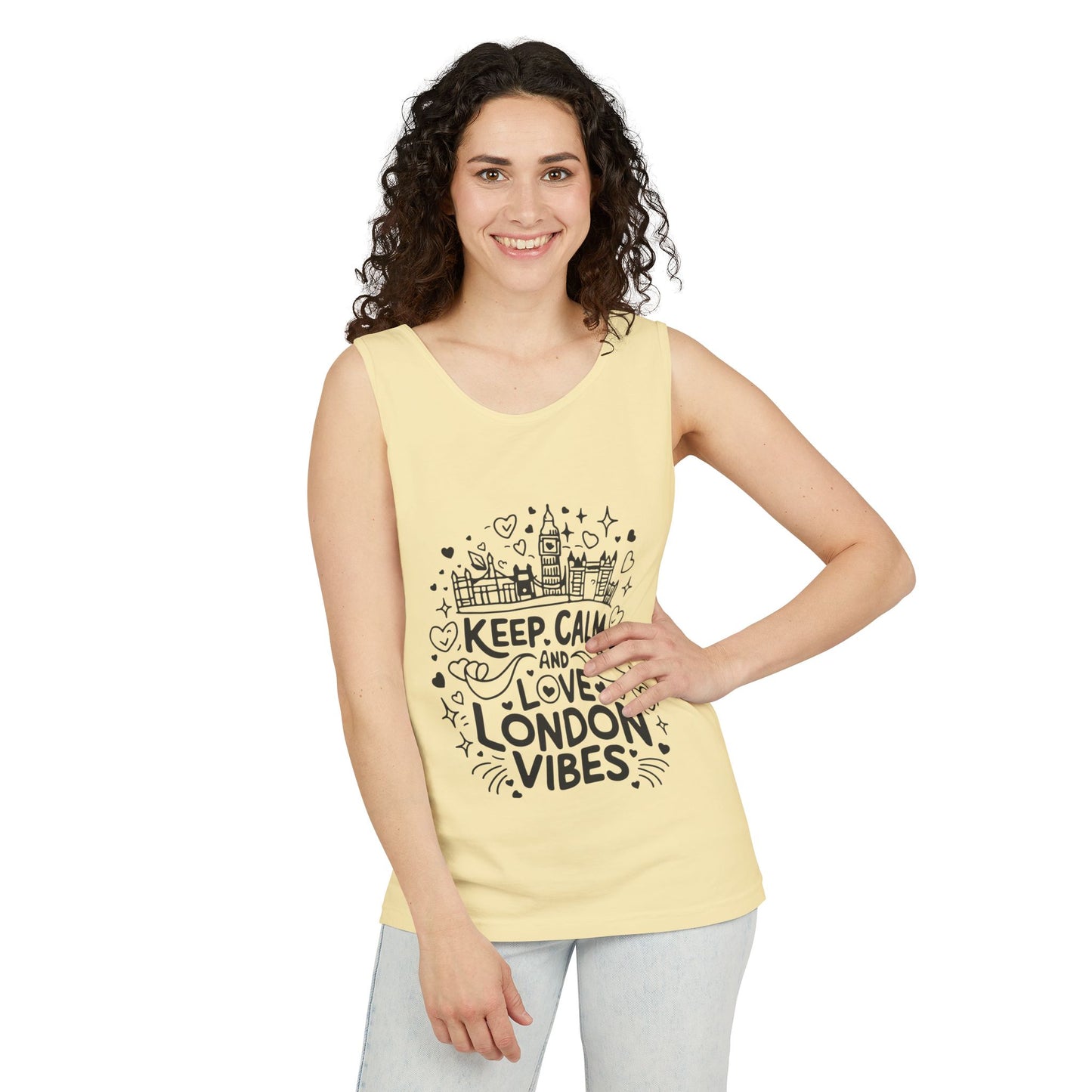 Unisex Garment-Dyed Tank Top - Keep Calm And Love London Adventures