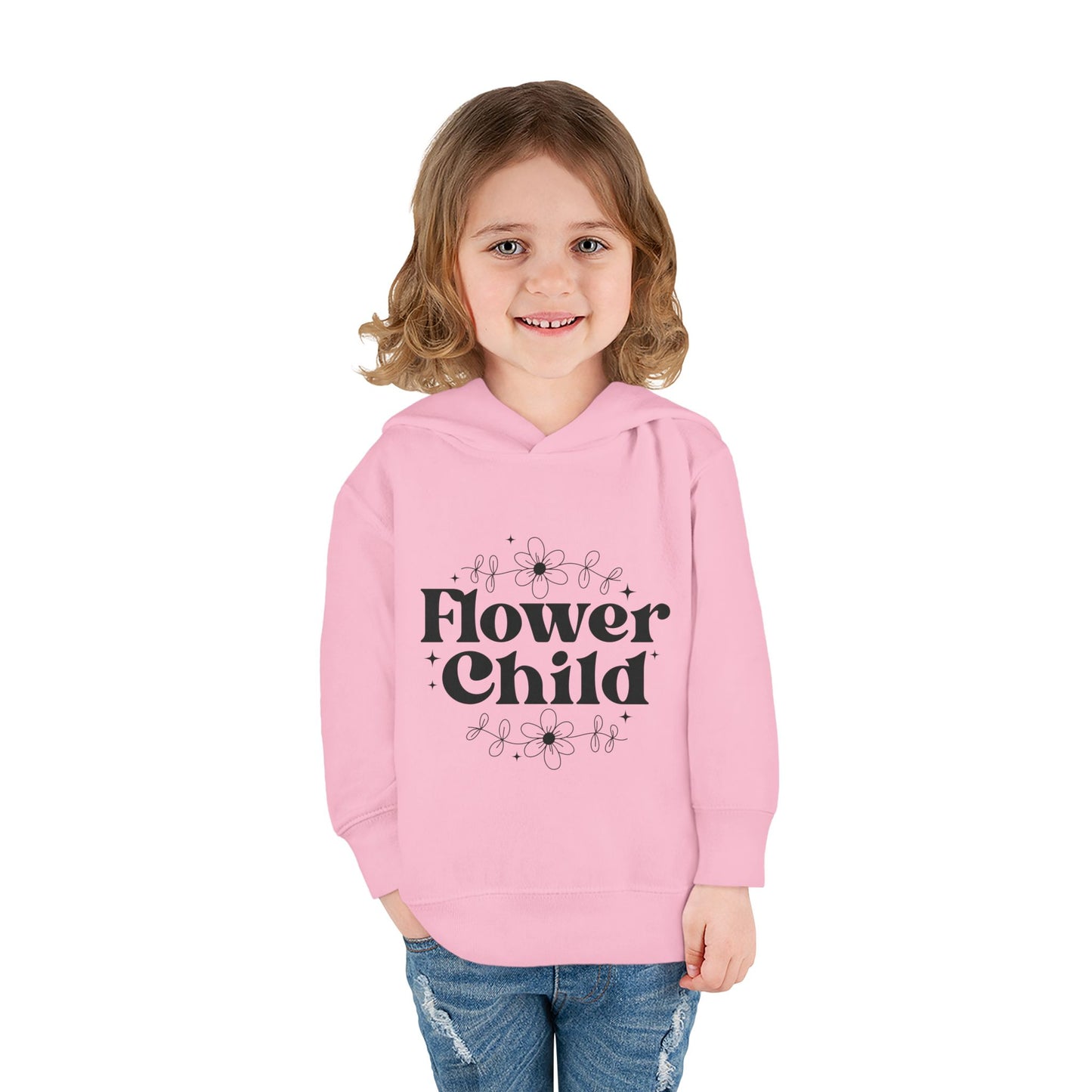 Flower Child Toddler Pullover Fleece Hoodie - Cute & Comfy Kids Apparel