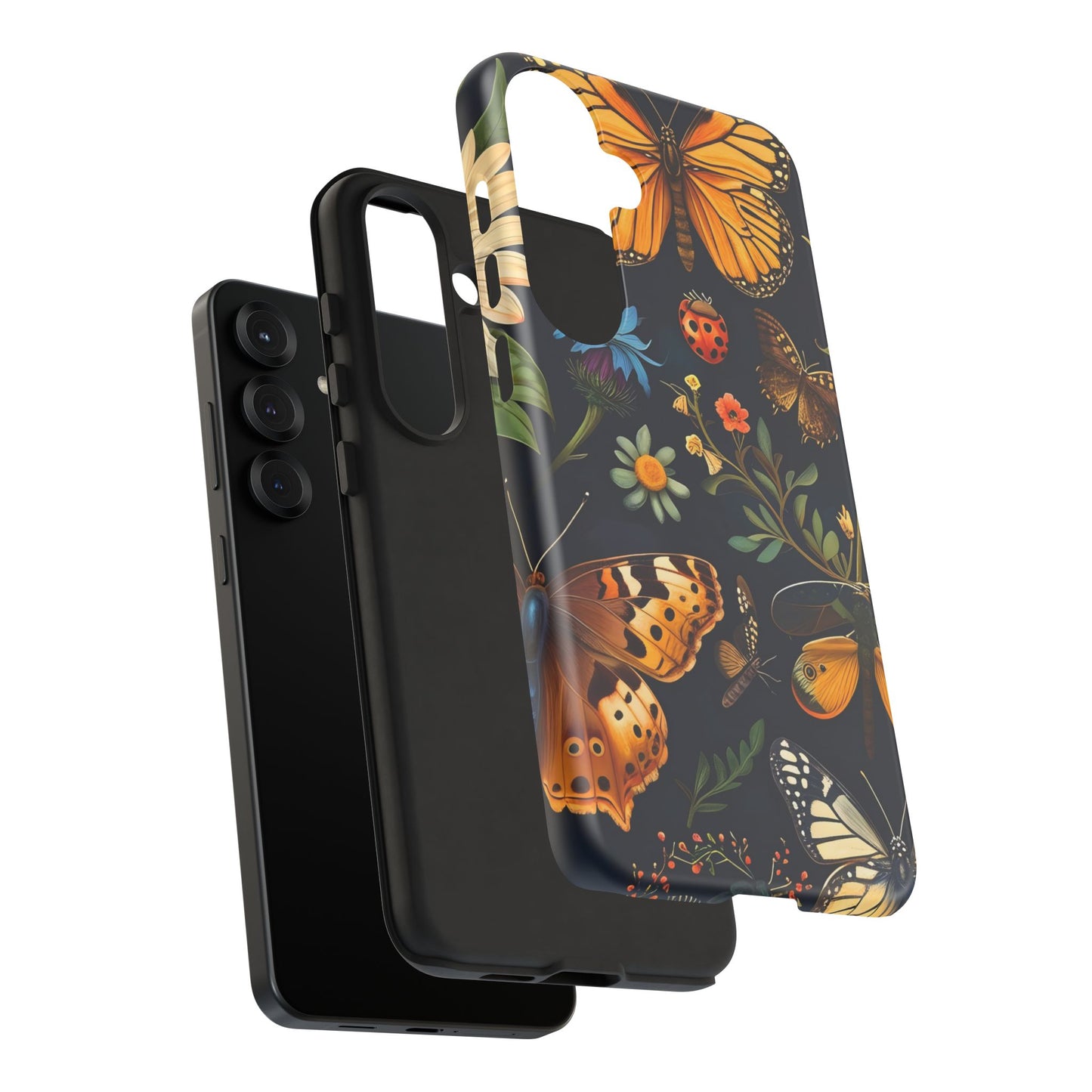 Nature-Inspired Phone Case | Floral Butterfly Design, Tough Phone Cover, Gift for Nature Lovers, Cute Butterfly Case, Home Decor