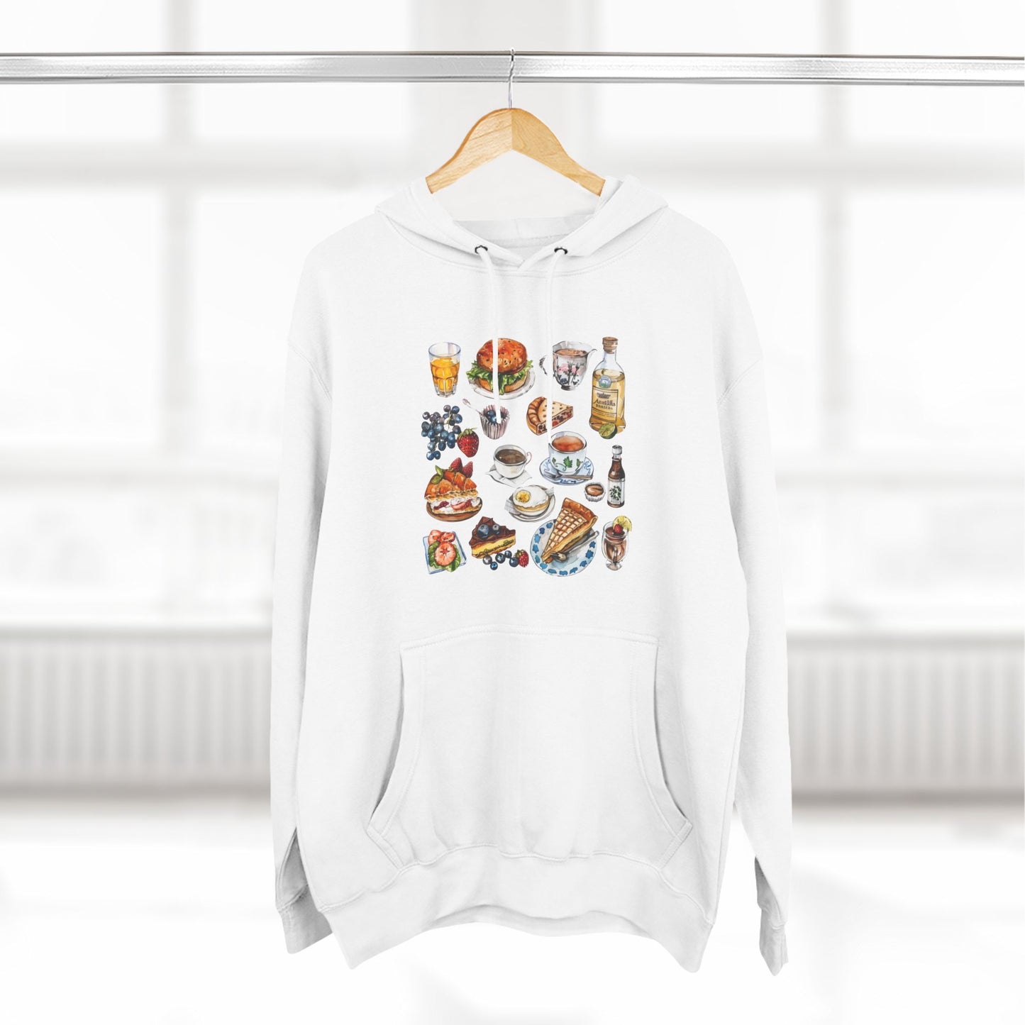 Vintage England Icons Trendy Three-Panel Fleece Hoodie