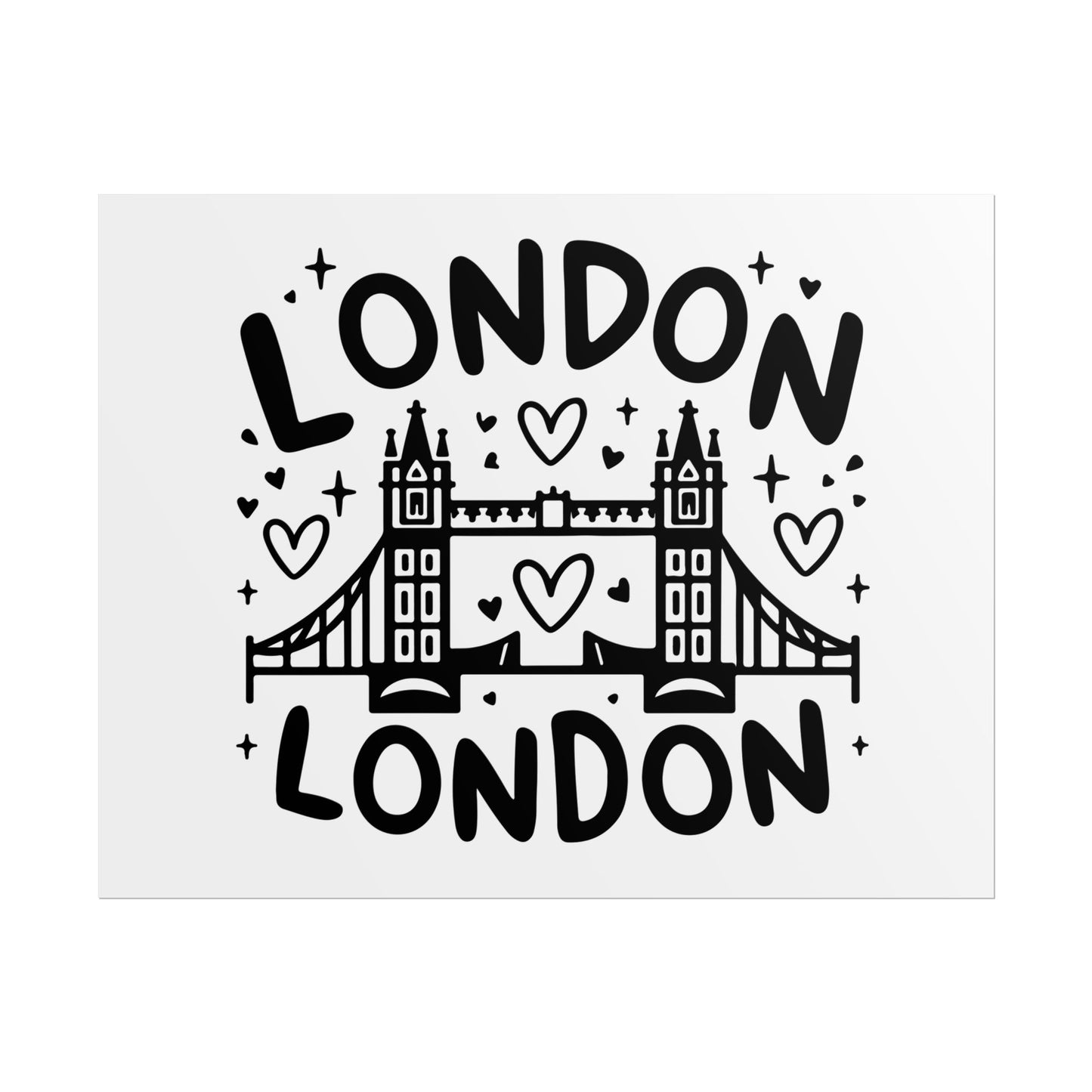 Charming London Rolled Poster for Home Decor, Wall Art, Travel Gift, Office Wall Decor, London Themed Decoration