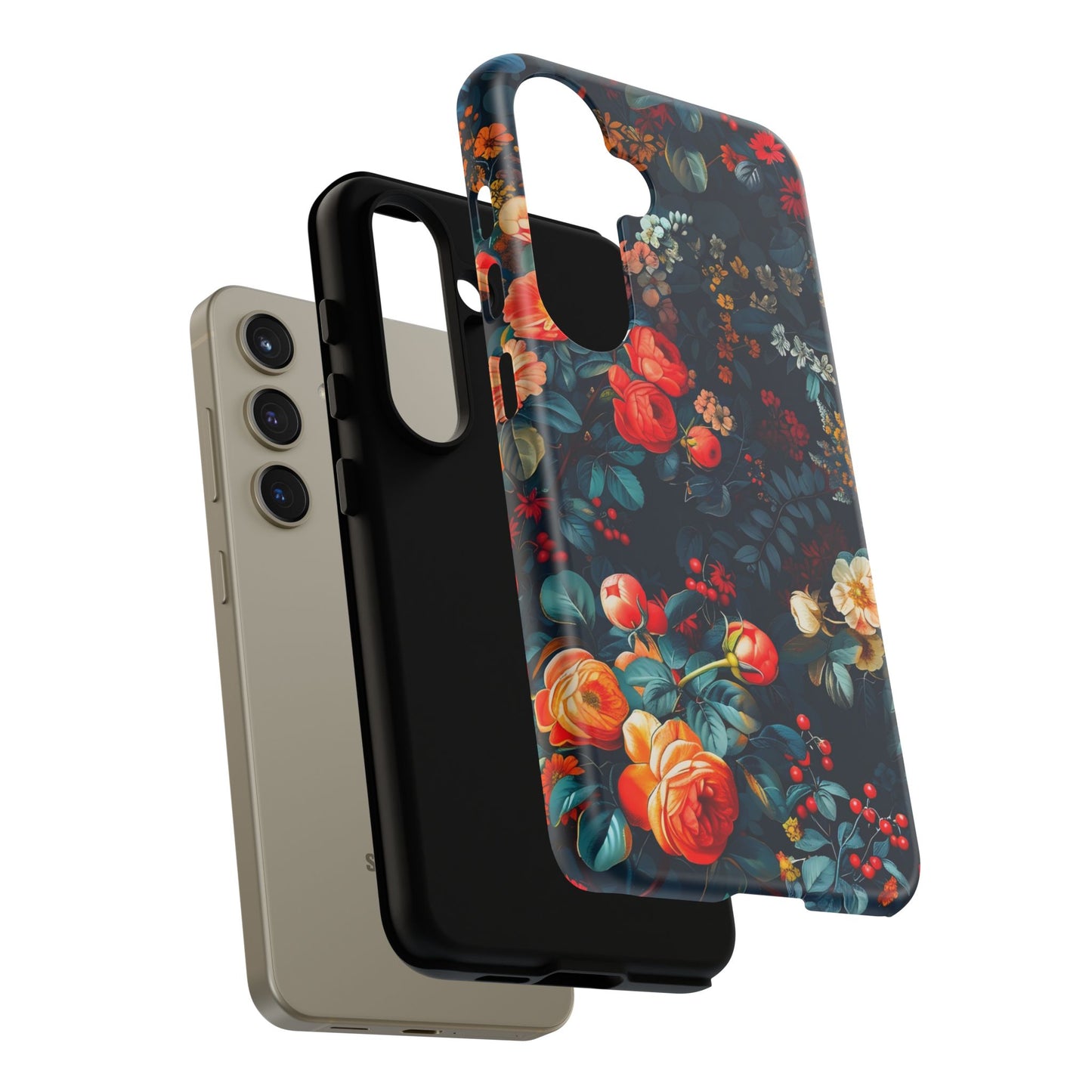 Floral Phone Case - Tough Cases, iPhone Protection, Elegant Floral Design, Gift for Her, Stylish Tech Accessory