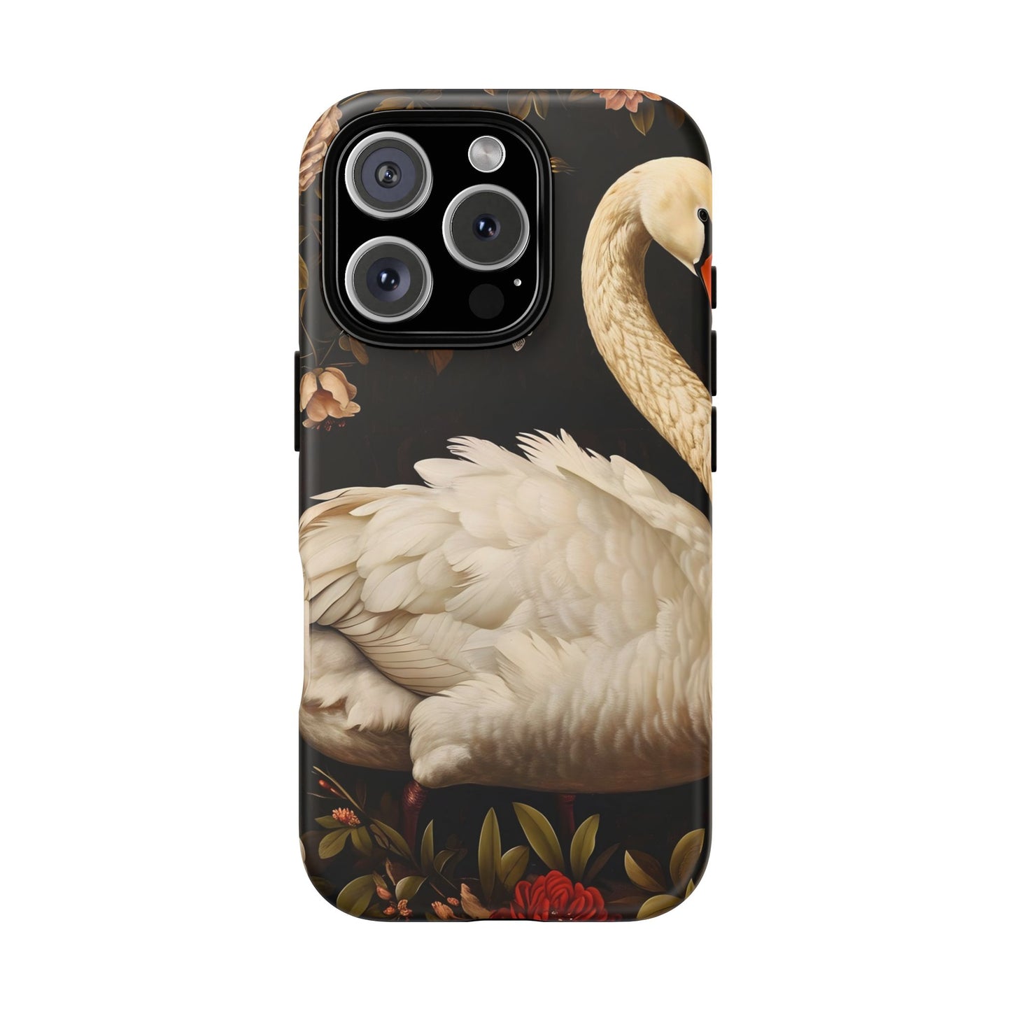 Elegant Swan Phone Case, Artistic Mobile Cover, Floral Phone Protector, Stylish Gift for Her, Modern Phone Accessory