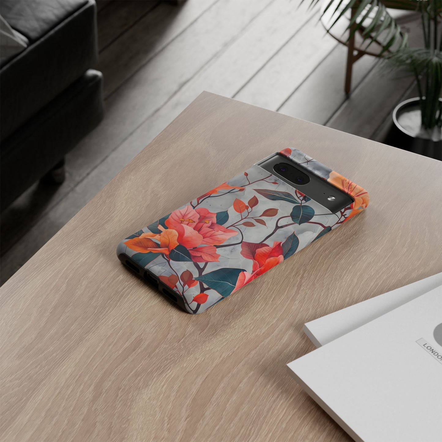 Floral Phone Case, Tough Cases, Flower Power, Gift for Her, Decorative Phone Cover, Trendy Accessories, Everyday Style