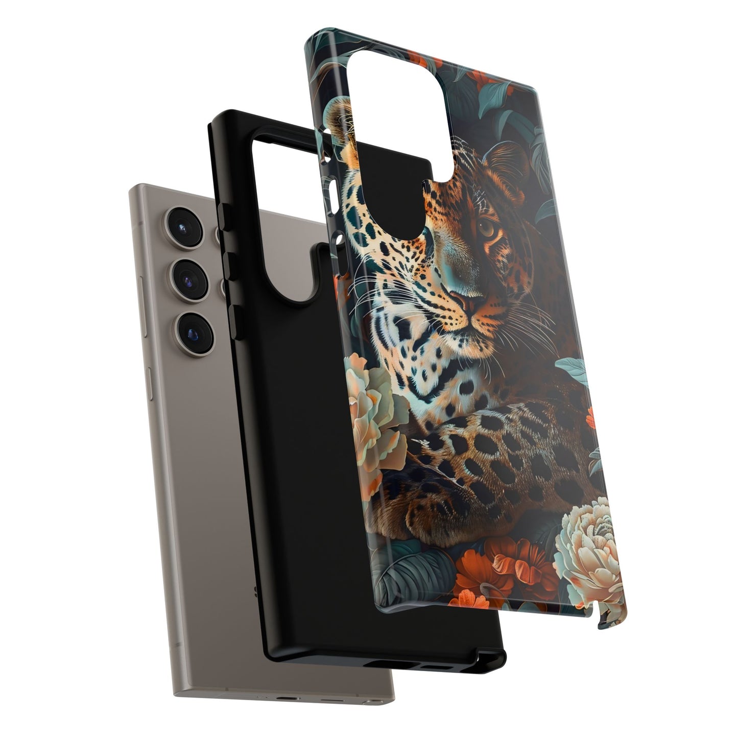 Wildlife Phone Case with Leopard Design | Tough Cases, Animal Prints, Floral Phone Cover, Gift for Nature Lovers, Unique Phone Accessories