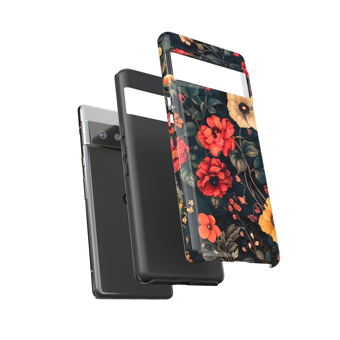 Floral Phone Case, Tough Cases, Flower Motif, Protective Cover, Gift for Her, Floral Design, Spring Accessory