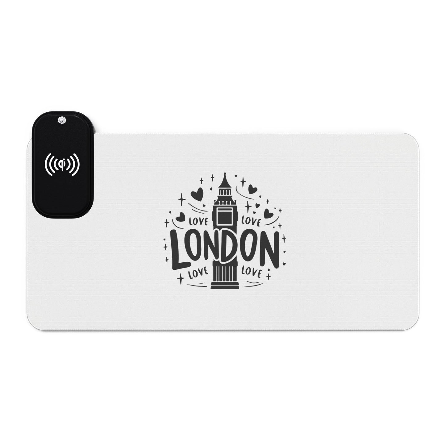 LED Gaming Mouse Pad - Wireless Charging, Perfect for Gamers, Desk Setup, Gifts for Tech Lovers, Modern Office Decor, LED Accessories