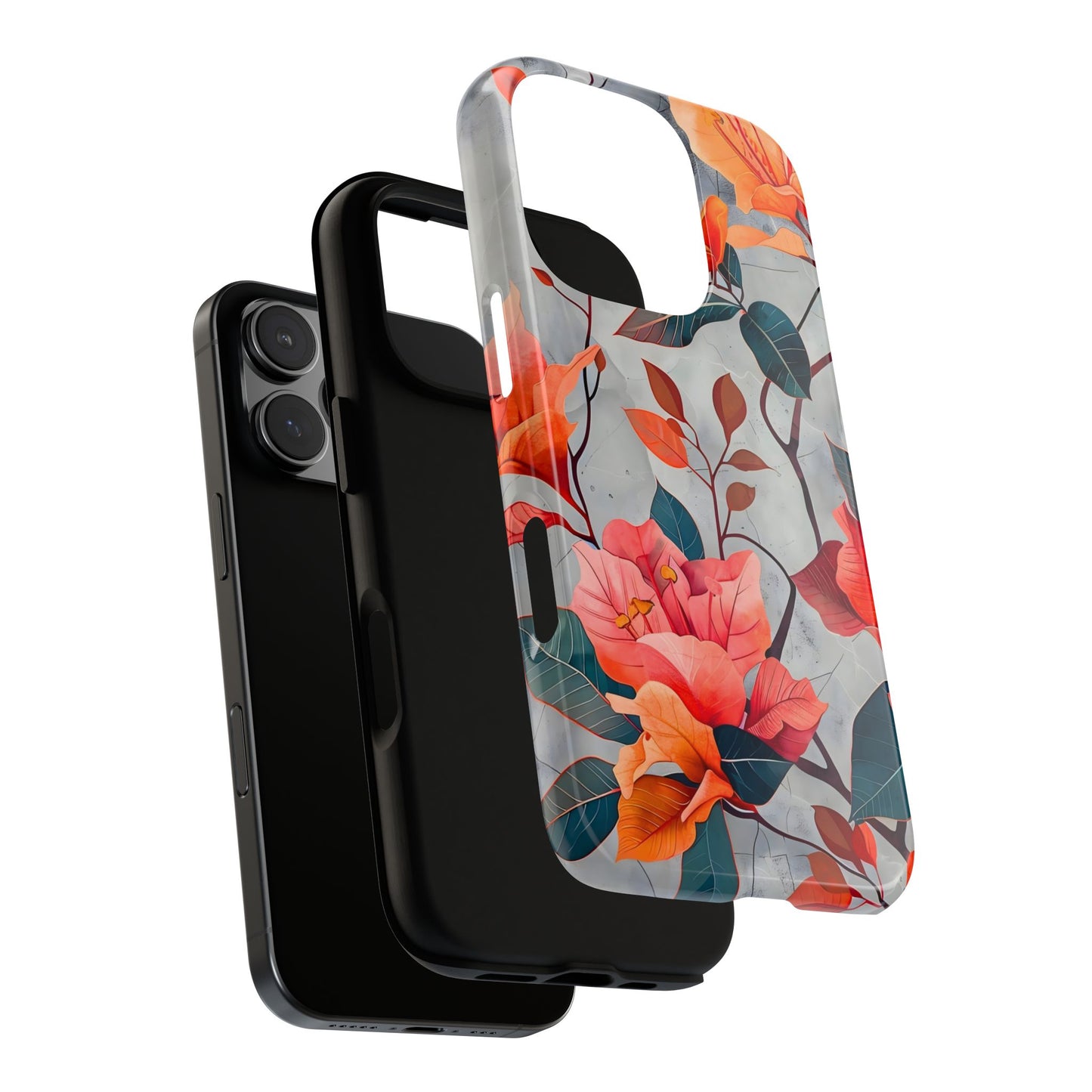 Floral Phone Case, Tough Cases, Flower Power, Gift for Her, Decorative Phone Cover, Trendy Accessories, Everyday Style