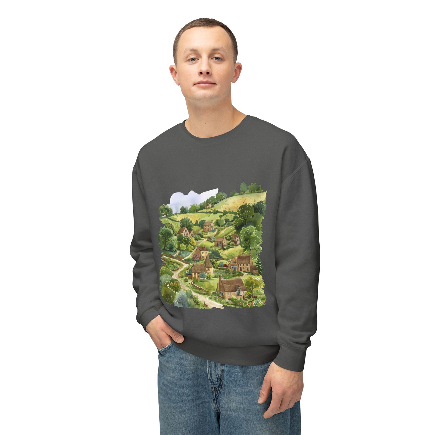 Unisex Lightweight Crewneck Sweatshirt - England Aesthetics