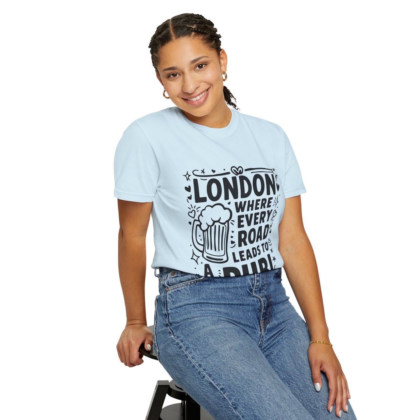 Unisex Garment-Dyed T-shirt - London's Pub Leading Road