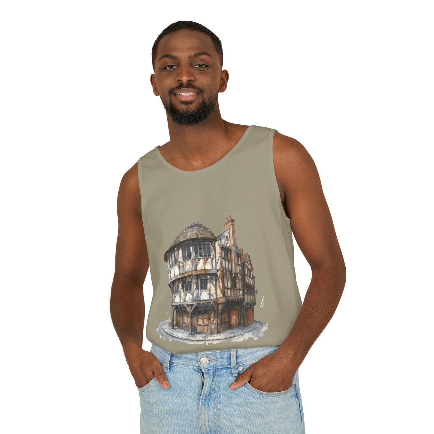 Unisex Garment-Dyed Tank Top - Cozy British Pub