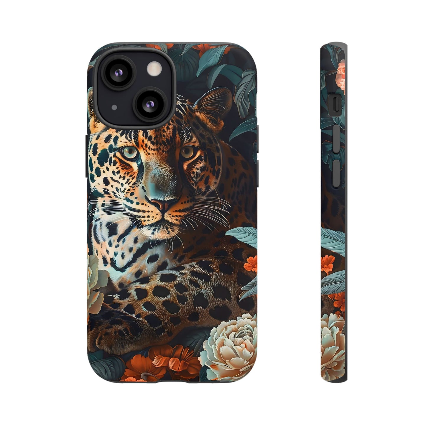 Wildlife Phone Case with Leopard Design | Tough Cases, Animal Prints, Floral Phone Cover, Gift for Nature Lovers, Unique Phone Accessories