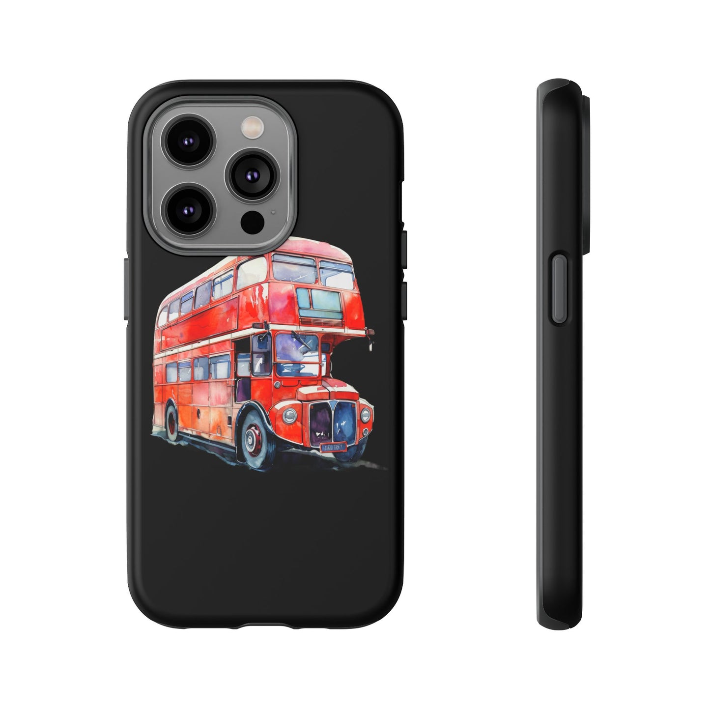 London Bus Phone Case, Tough iPhone Cover, Unique Gift for Travelers, Vintage Style Accessories, Holiday Present Idea