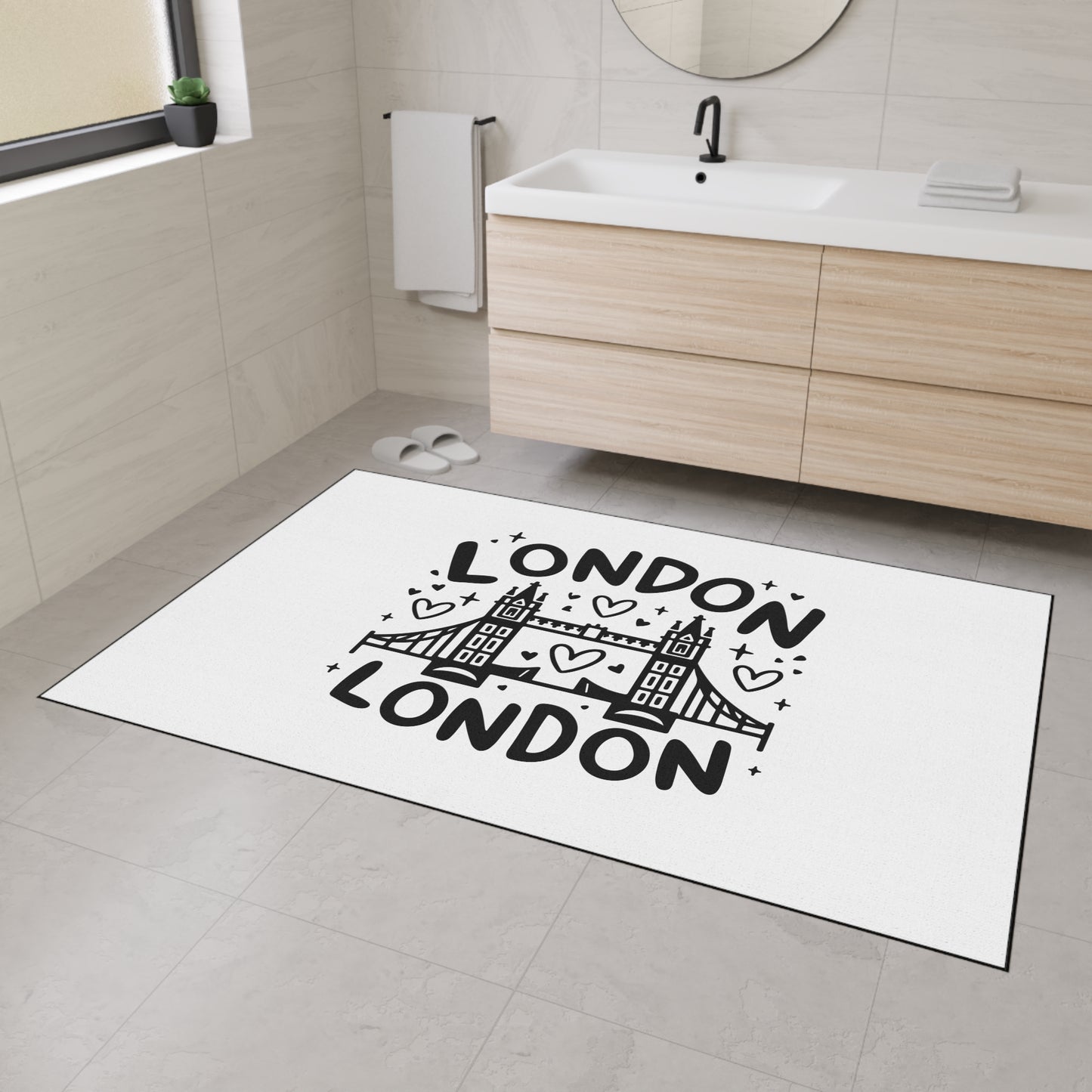 London-Themed Heavy Duty Floor Mat | Welcome Mat, Home Decor, Travel Gift, Rug, Kitchen Mat