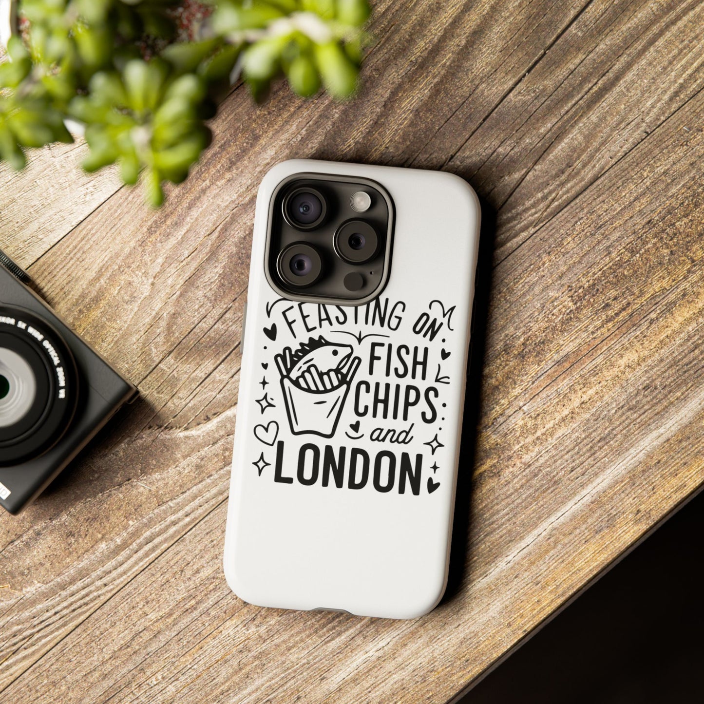 London Fish & Chips Phone Case | Fun Gift for Foodies, Travel Lovers, London Souvenir, Unique Accessories, Personalization Option