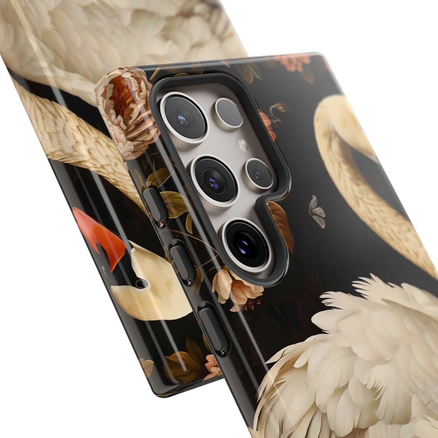 Elegant Swan Phone Case, Floral iPhone Cover, Tough Phone Case, Gift for Her, Nature Lover, Mother's Day, Birthday