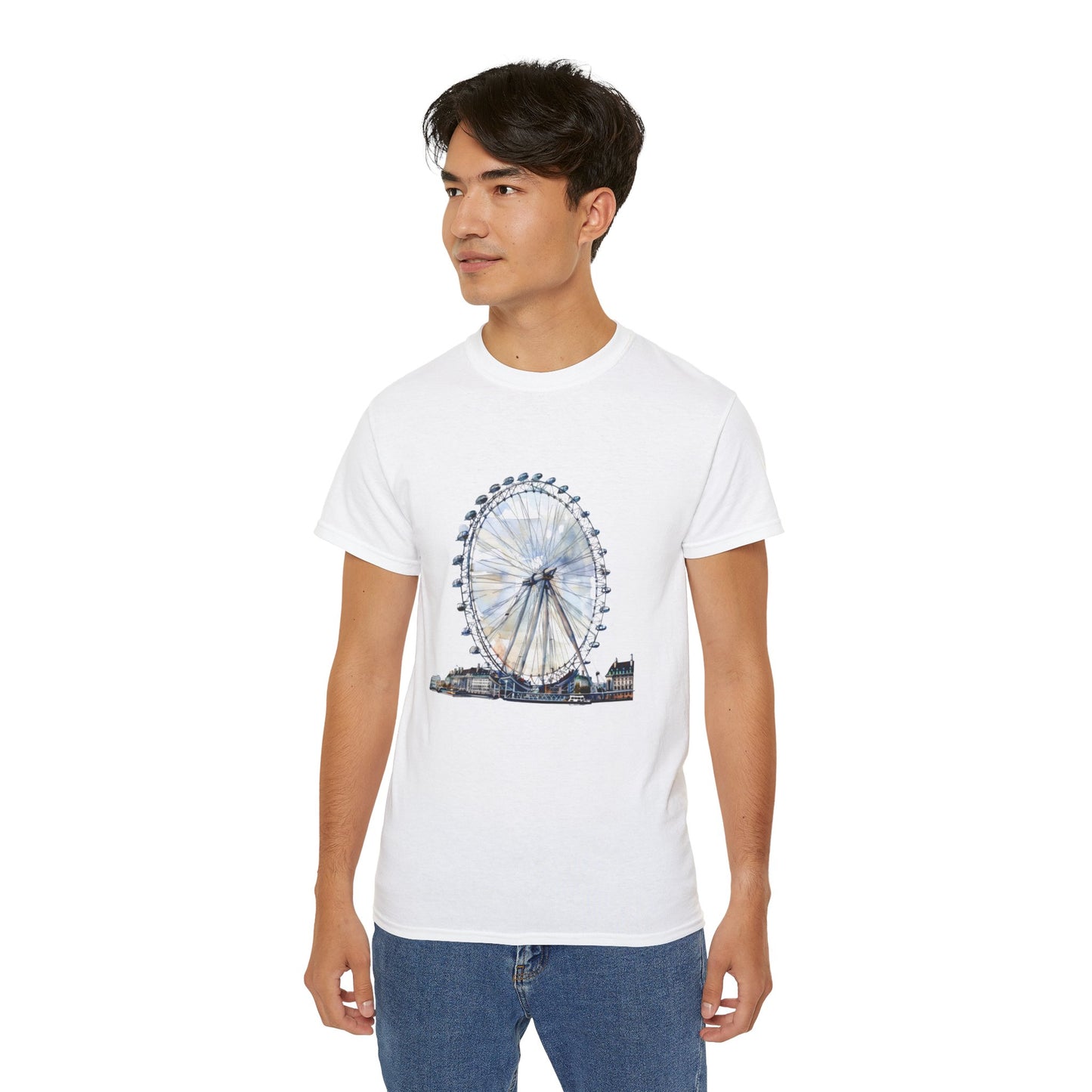 Unisex Ultra Cotton Tee - The London Eye City Views