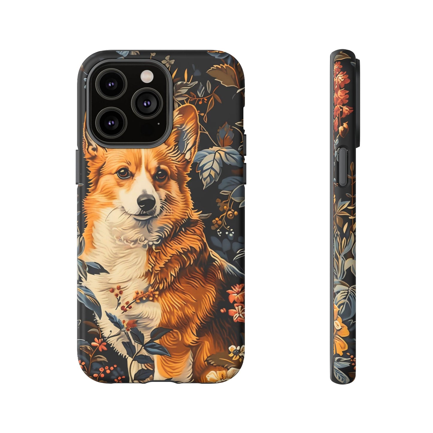 Corgi Floral Phone Case - Tough Cases for Dog Lovers, Cute Pet Accessories, Gift for Dog Owners, Floral Design, Personalized Tech Cover