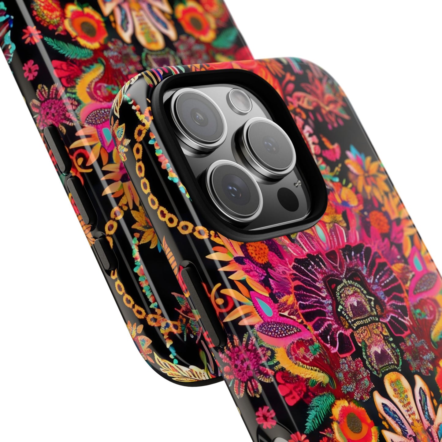 Colorful Floral Phone Case, Tough Cases, Unique Phone Cover, Boho Style Accessory, Gift for Her, Trendy Smartphone Protection